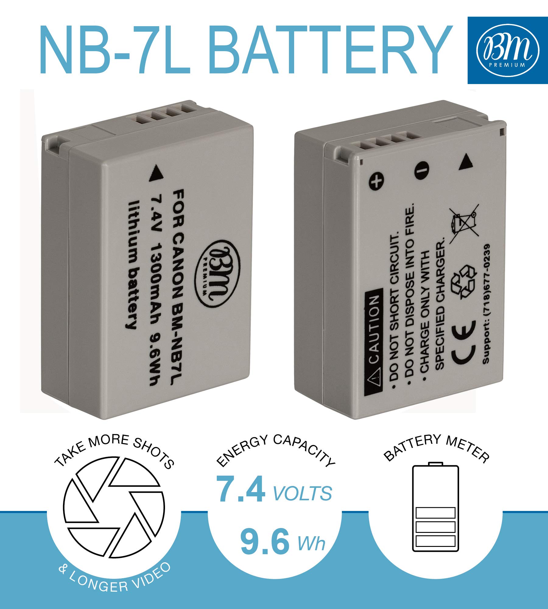 Canon NB-7L Battery & Charger Kit (2-Pack) - Compatible with PowerShot G10, G11, G12, SX30 IS Digital Cameras - Includes AC/DC Charger - Perfect for Travel Photography & Backup Power