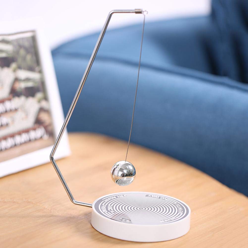 Magnetic Decision Maker Ball - Fun Swing Pendulum for Office Desk, Home Decor & Stress Relief - Perfect Gift for Indecisive Moments (Black & White) - Great for Decision Making, Meditation & Focus Aid