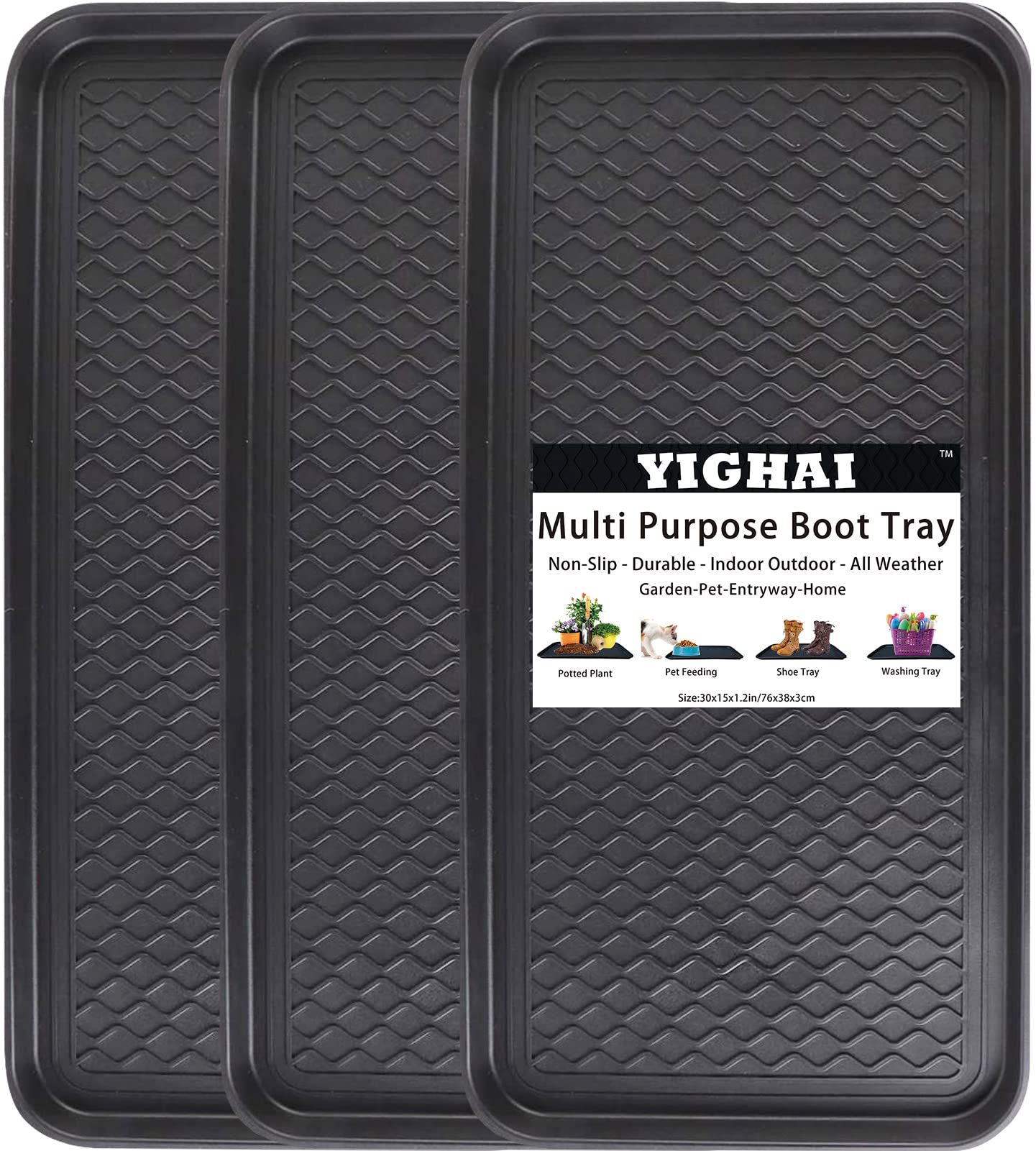 YIGHAI Heavy Duty Boot Trays Set of 3 - 30
