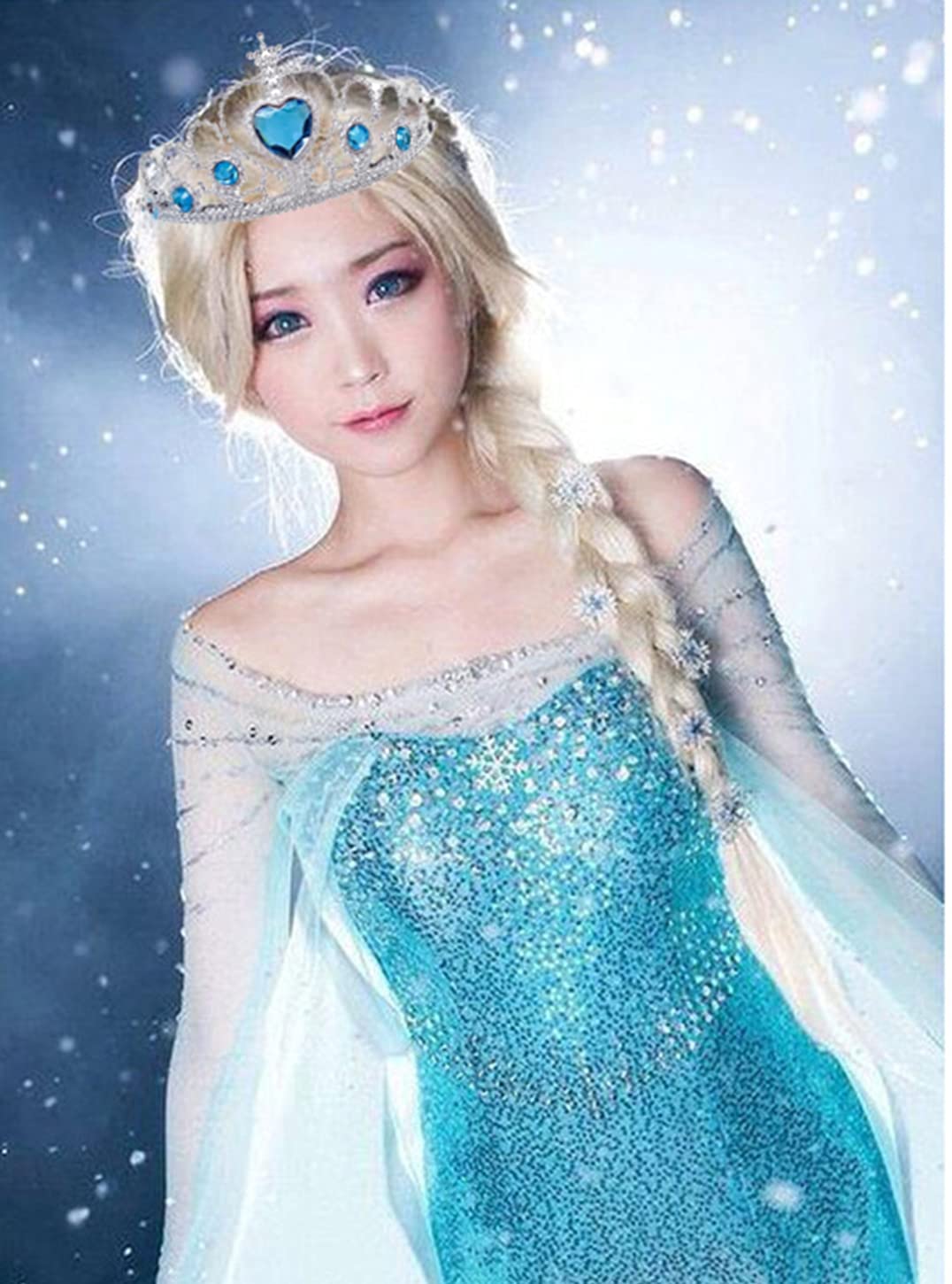 Disney Princess Rapunzel Braided Wig with Tiara & Butterfly Pin Set - Long Hair Costume for Girls | Perfect for Halloween, Dress-Up & Birthday Parties