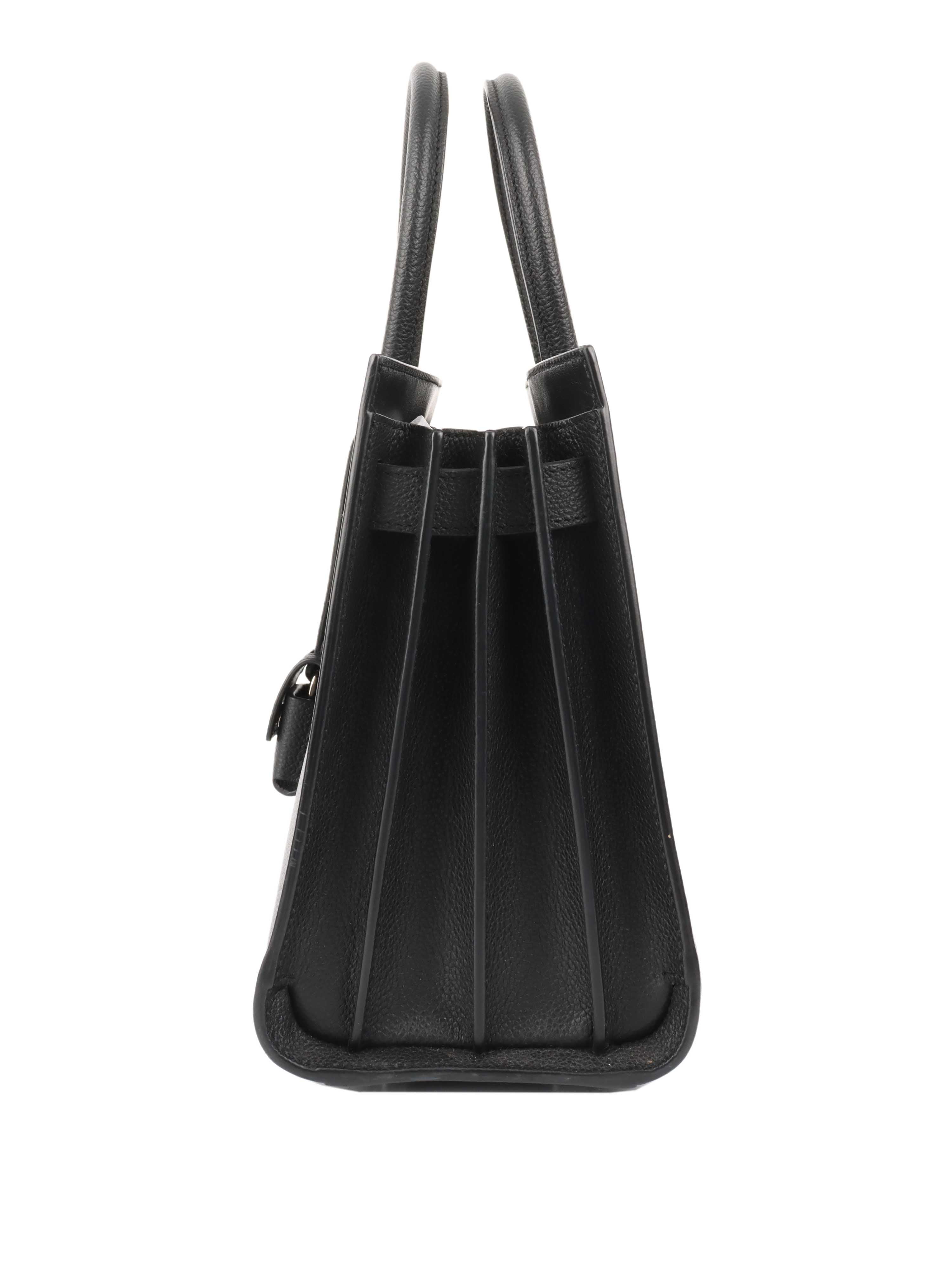 Saint Laurent Black Nano Sac De Jour Handbag - Luxury Leather Tote Bag for Women | Perfect for Work, Travel & Everyday Use