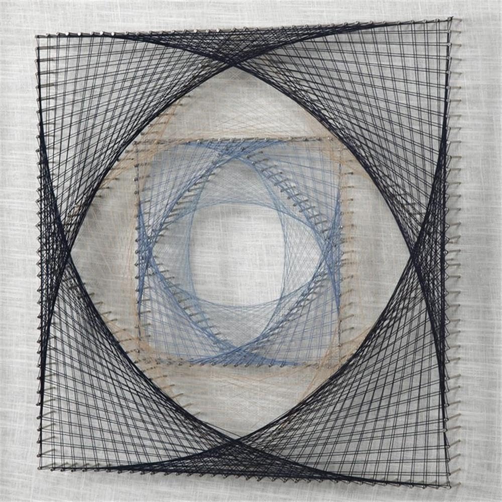 BOWERY HILL Modern 2-Piece Geometric String Wall Art Set - Abstract Home Decor for Living Room, Bedroom & Office Wall Decorations