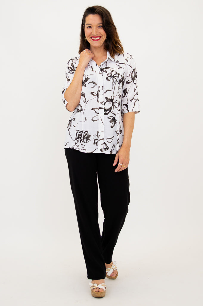 Lorine Blouse - Soft & Comfortable Linen Bamboo Blend Women's Top for Casual Wear, Office & Summer Outfits