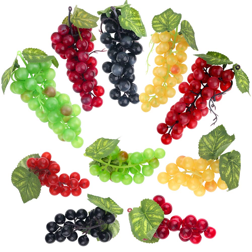 BigOtters 10 Pack Artificial Grapes - Realistic Fake Grape Clusters, Frosted Grape Bunches for Home Decor, Party Garland, Wedding Centerpieces & Vineyard-Themed Events - Perfect for Table Decor, DIY Crafts, and Seasonal Displays