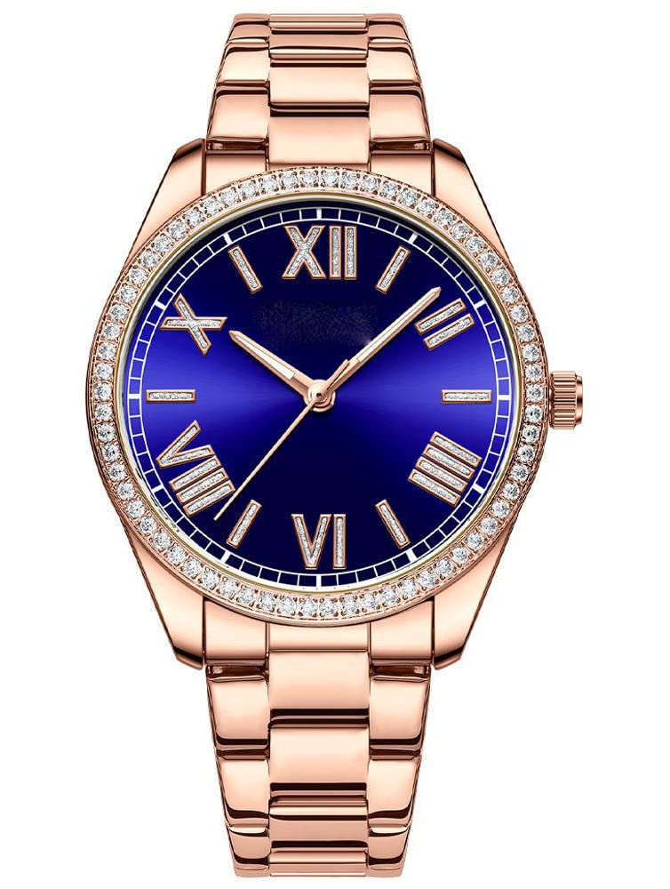 Reginald Women's Sapphire Crystal Gold Stainless Steel Waterproof Quartz Watch with Roman Dial - Elegant Sports Watch for Women, Perfect for Running, Gym, and Everyday Wear