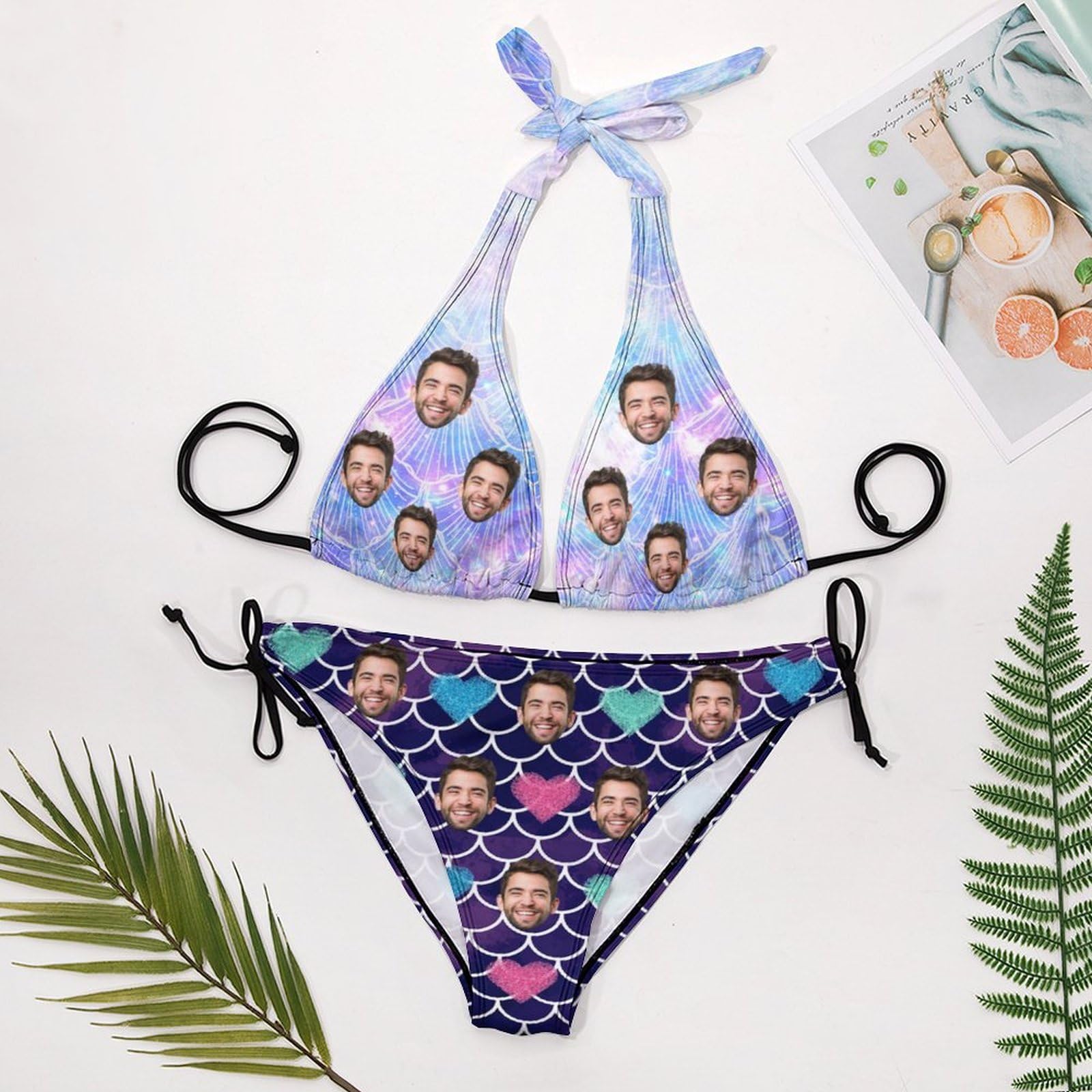 Custom Face Bikini Swimsuits - Funny Personalized Two-Piece for Women - Beach & Pool Party