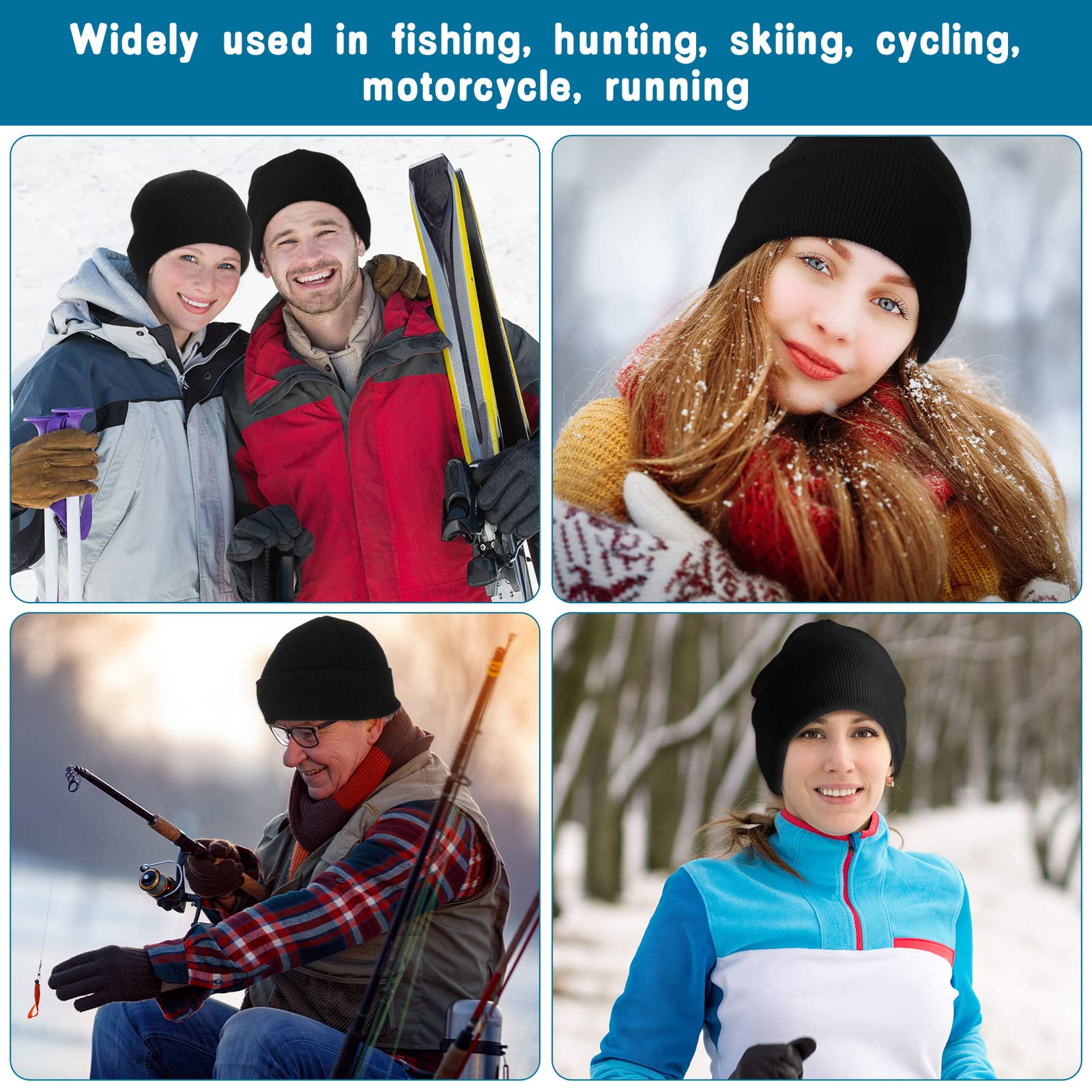 6-Piece Women's Knit Beanie & Touchscreen Gloves Winter Set - Soft Skull Cap & Warm Accessories for Cold Weather - Christmas Gifts for Her - Perfect for Snowboarding, Skiing & Outdoor Activities