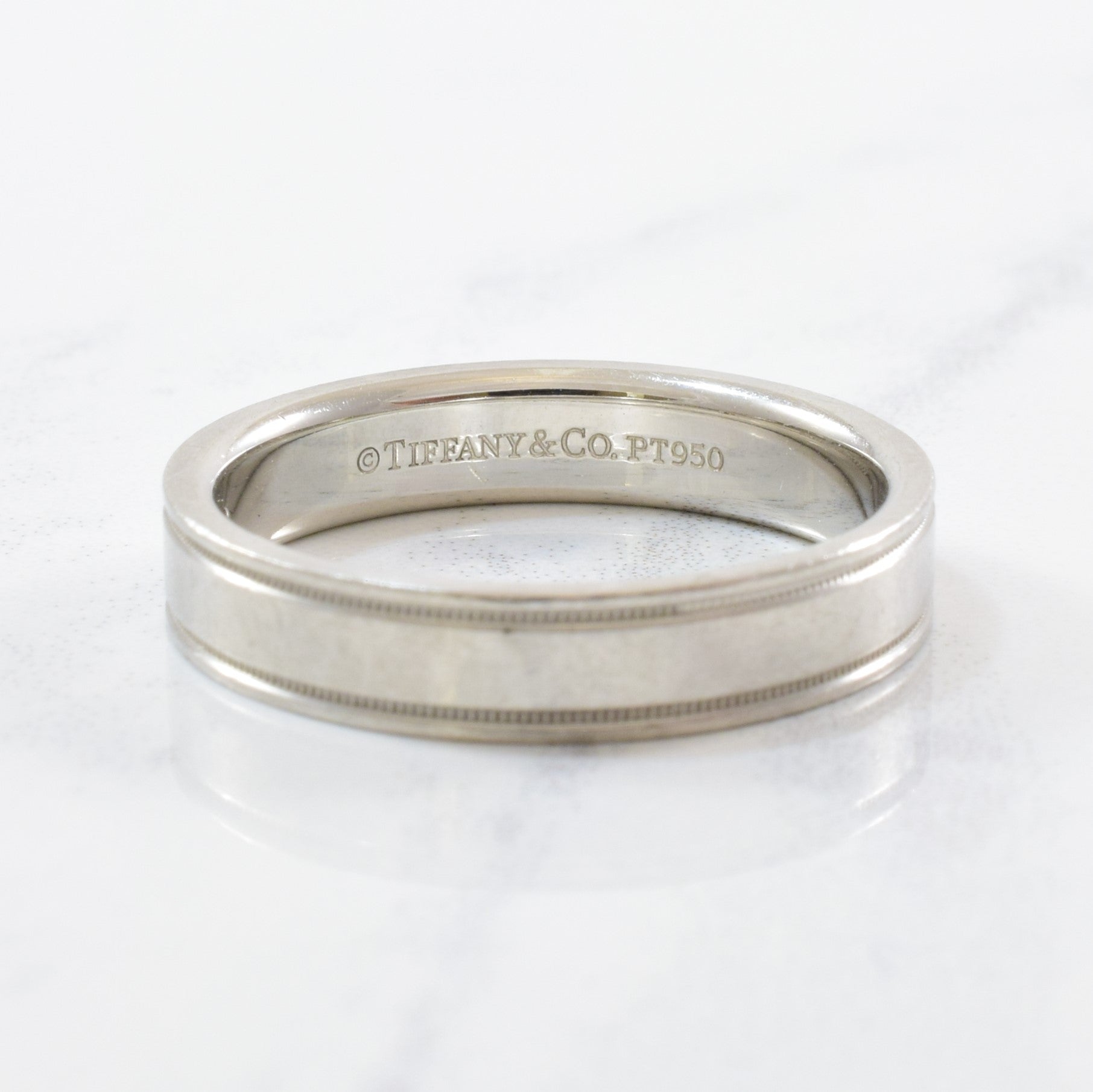 Tiffany & Co. Essential Double Milgrain Ring - 0.01ct Diamond Ring for Women, Size 7.5, Sterling Silver, Elegant Wedding Band, Anniversary Gift, Perfect for Engagements & Special Occasions