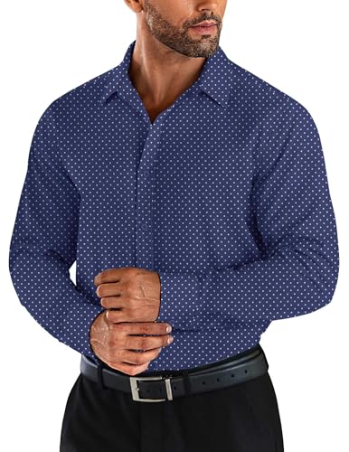 Navy Blue White Polka Dots