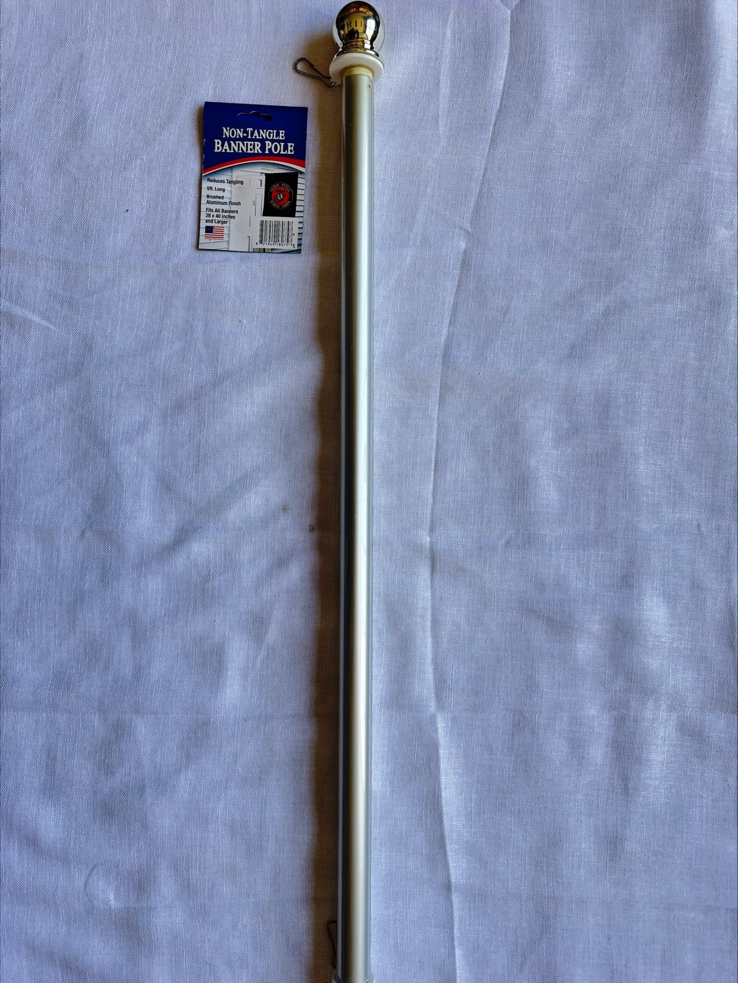 5' Foot Aluminum Flag Pole with Ball Top - Durable & Lightweight Outdoor Flagpole for American Flags, Garden, Yard, and Patio Decor | Perfect for Homes, Schools, and Businesses