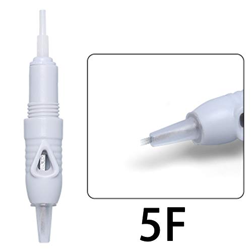 5Pcs 5FP Cartridge Needles for PMU Machine - Disposable Permanent Makeup Needles for Eyebrows & Lips (8mm Diameter) - Professional Tattoo & Microblading Supplies for Beauty Salons & Home Use