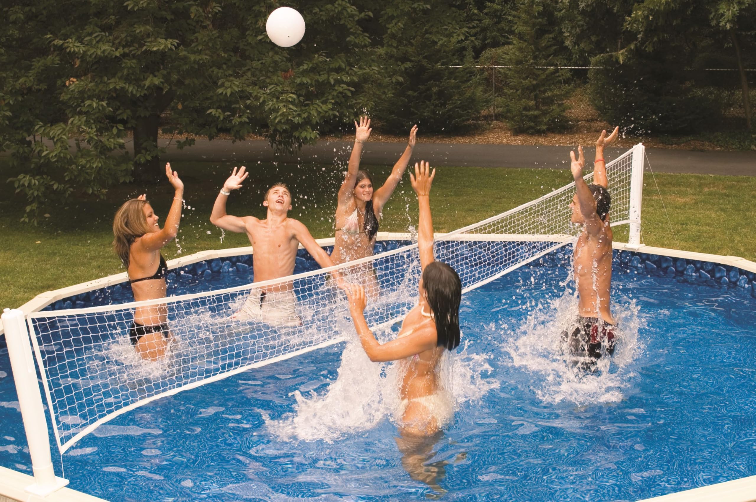 Pool Jam Combo - Above Ground Swimming Pool Basketball & Volleyball Set for Water Games | Perfect for Backyard Pool Parties & Summer Fun