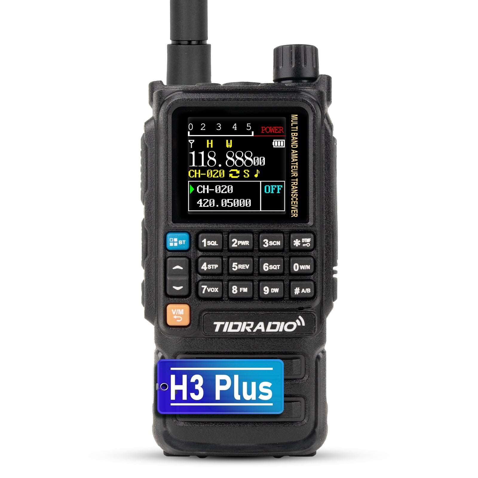 TD H3 Plus 5W GMRS/FRS Bluetooth Handheld Two-Way Radio - Long Range Walkie Talkie for Outdoor Adventures, Construction Sites & Emergency Communication