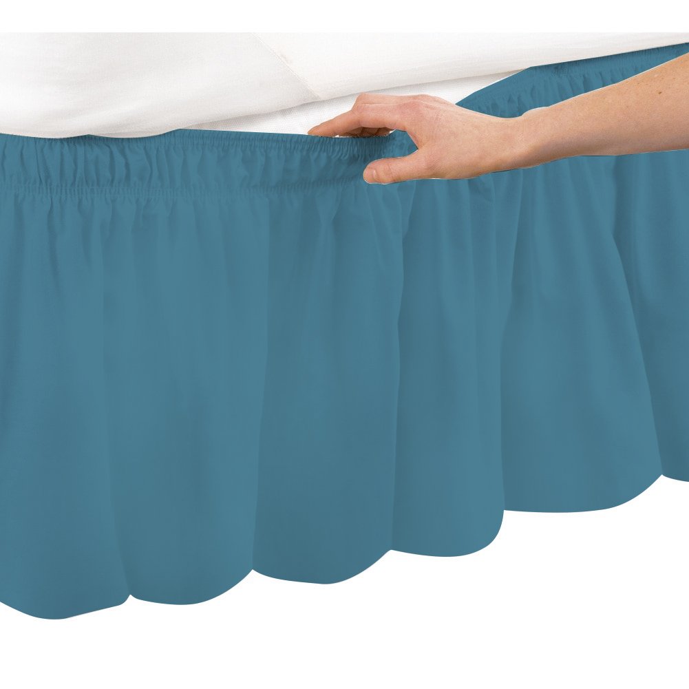 Elastic Wrap Around Bed Skirt 600TC Luxury Solid Fabric 30