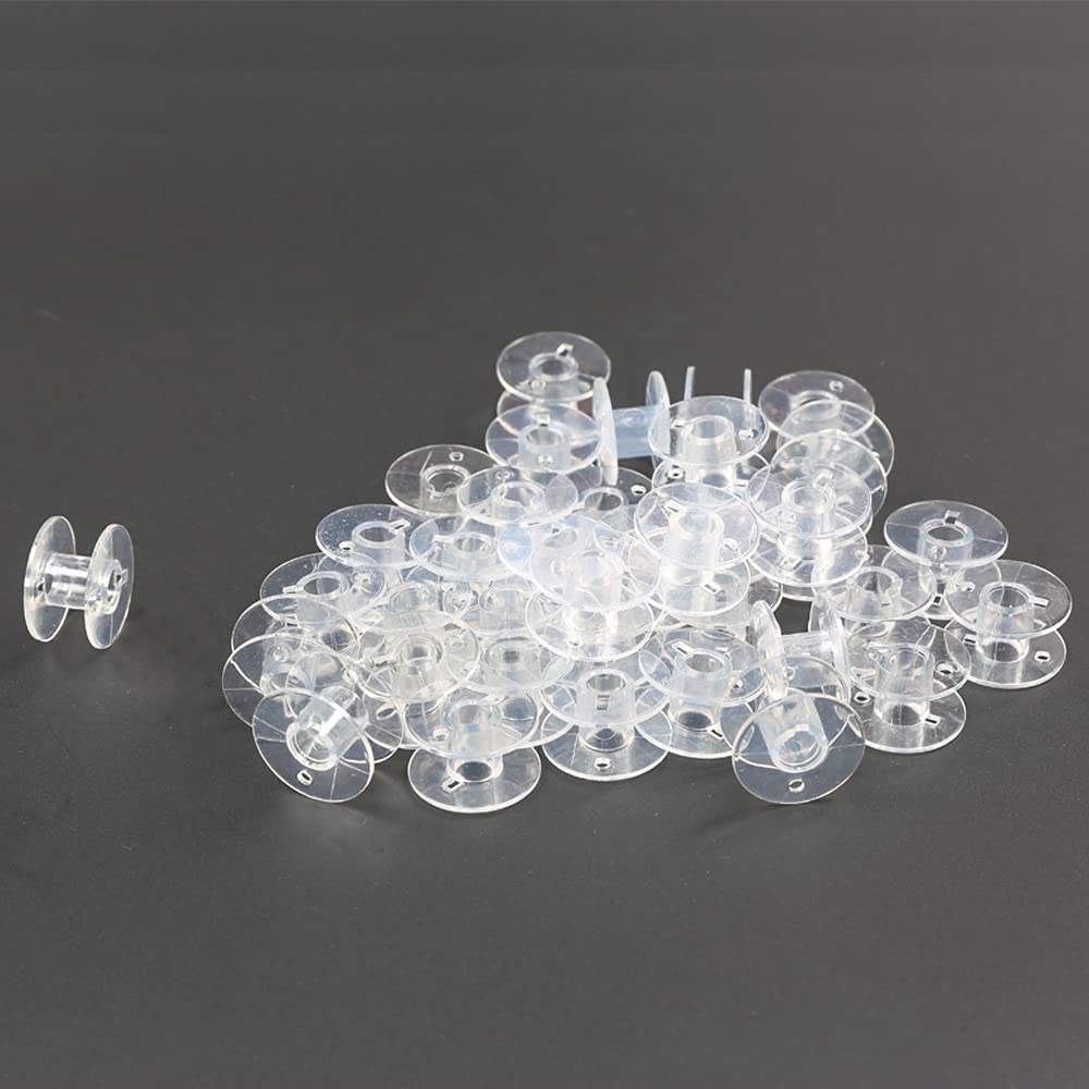 Hekisn 20-Pack Transparent Class 15 Sewing Machine Bobbins SA156 - Compatible with Brother Embroidery & Sewing Machines - Perfect for Quilting, Dressmaking & Craft Projects