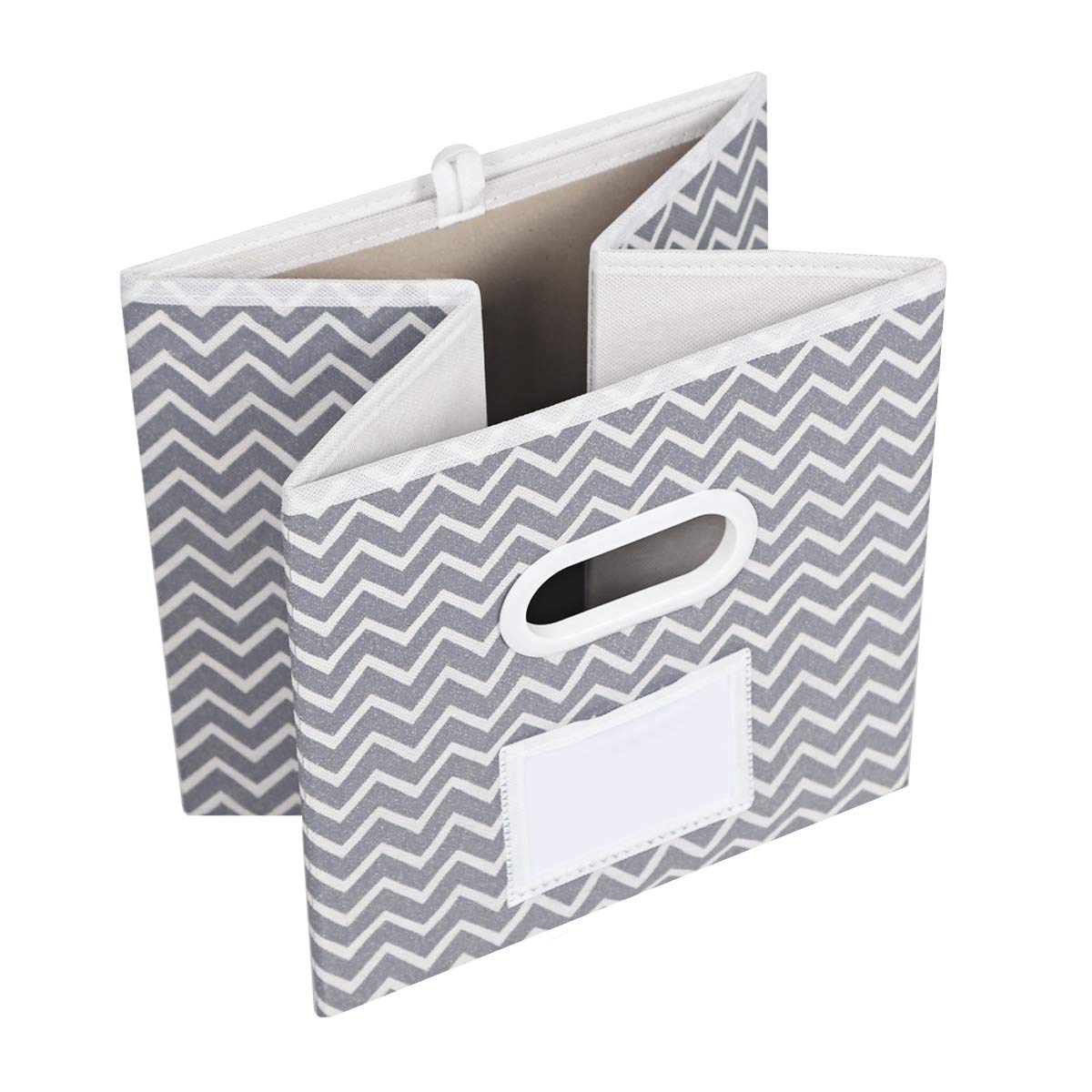 MAX Houser 6-Pack Foldable Fabric Storage Bins with Handles - Grey Cloth Organizer Baskets for Bedroom, Closet, Nursery & Office Organization (Multi-Purpose Storage Solution)