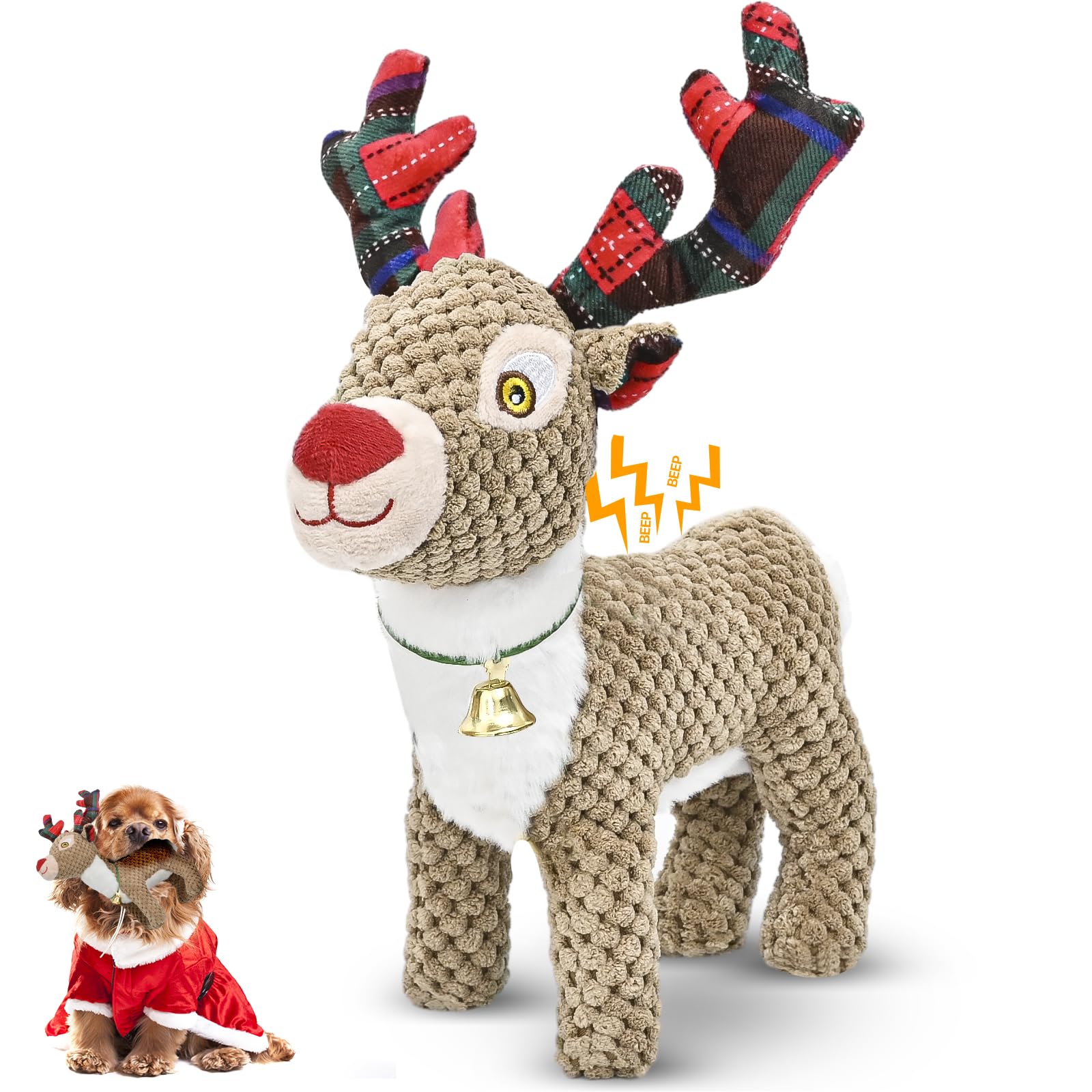 **Durable Christmas Dog Toys for Large, Medium & Small Breeds - Plush Squeaky Stuffed Animals, Interactive Puppy Toys - Perfect for Playtime, Training & Birthday Gifts**    *(Ideal for Holiday Fun, Indoor/Outdoor Play & Dog Training Rewards)*