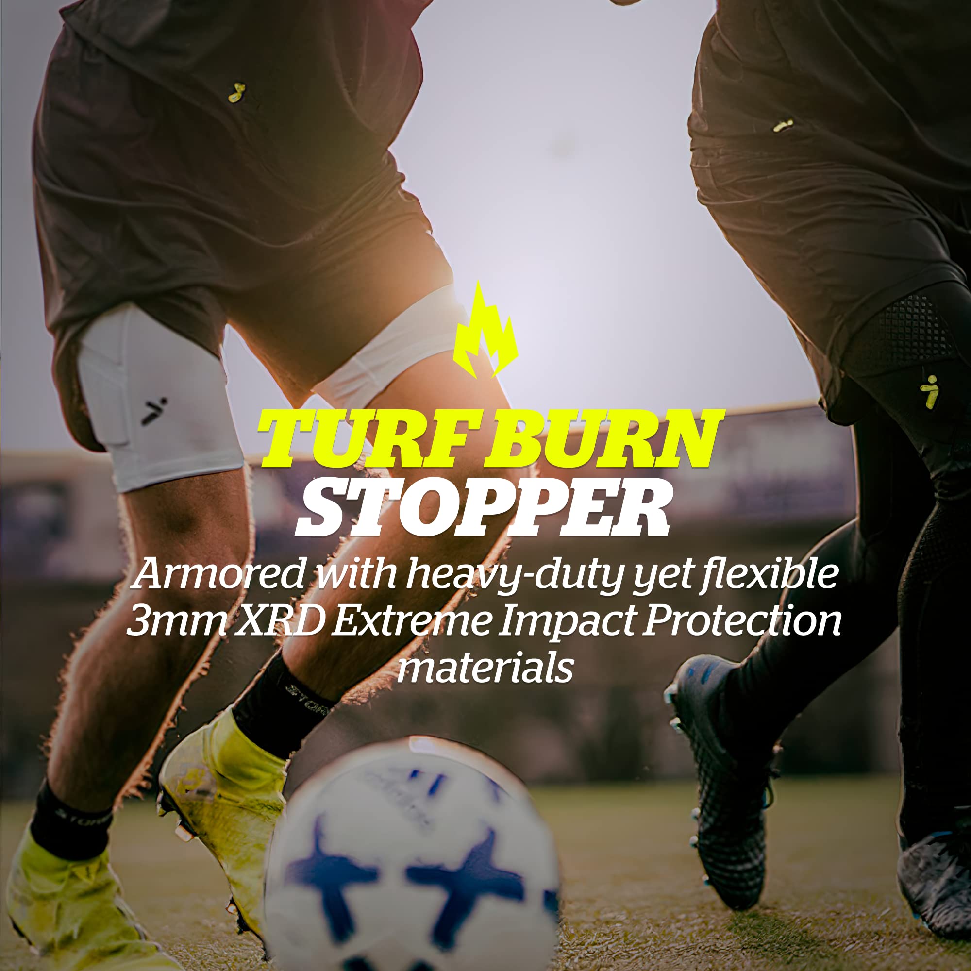 Storelli Unisex BodyShield Impact Slider Shorts - High-Impact Protection, Moisture-Wicking & UV-Resistant Athletic Undershirt for Soccer Players - Perfect for Training, Matches & Contact Sports