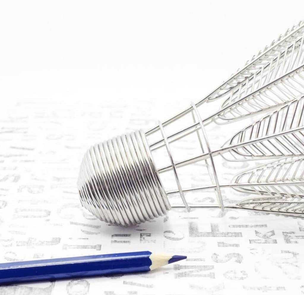 Creative Badminton-Shaped Pencil Holder - Chrome Pen Cup for Office Desk, School Supplies & Jewelry Organizer | Perfect Gift for Students, Teachers & Stationery Lovers