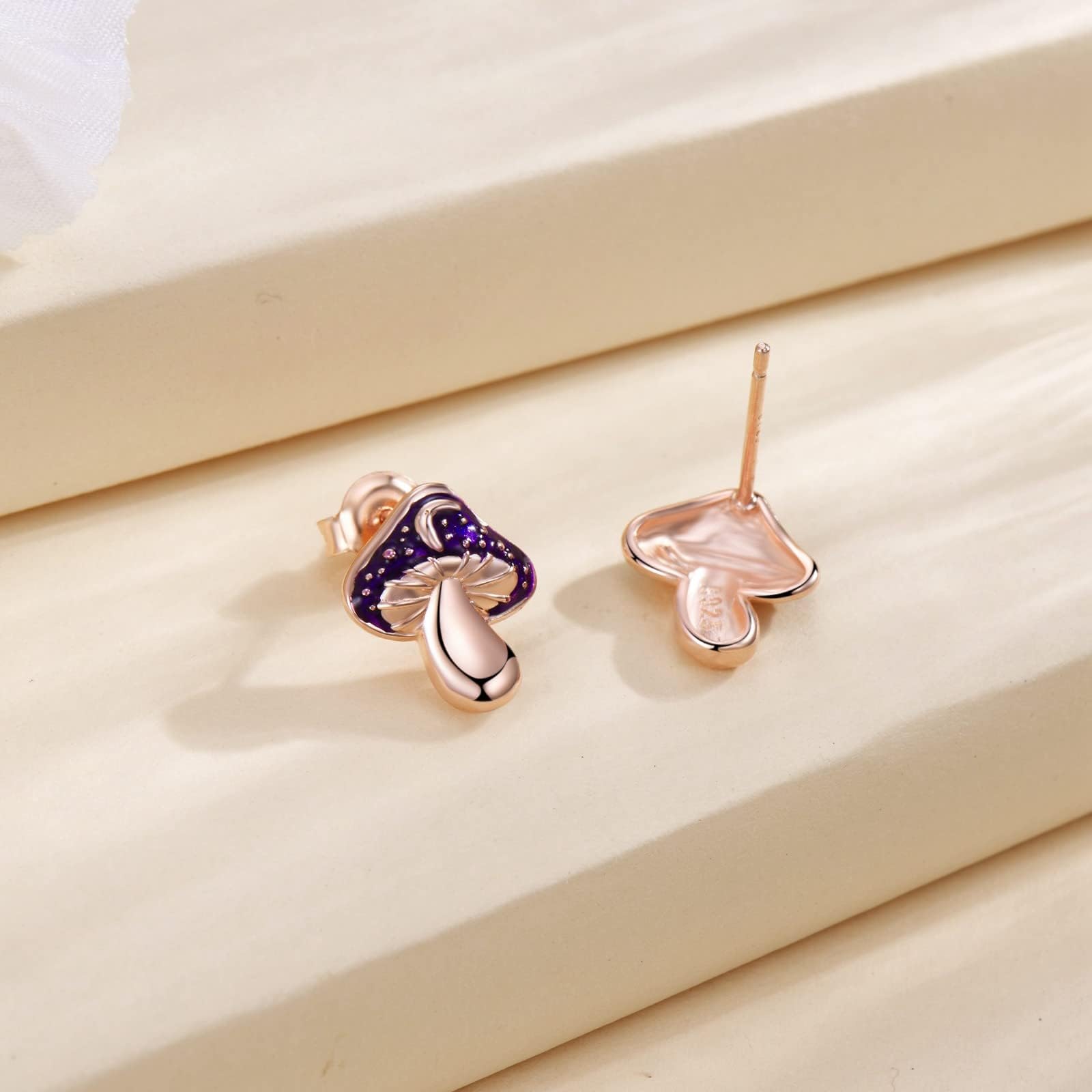925 Sterling Silver Mushroom Moon Earrings for Women - Starry Sky Stud Earrings - Perfect Anniversary & Birthday Gifts for Teen Girls, Mom - Great for Daily Wear, Date Night & Special Occasions