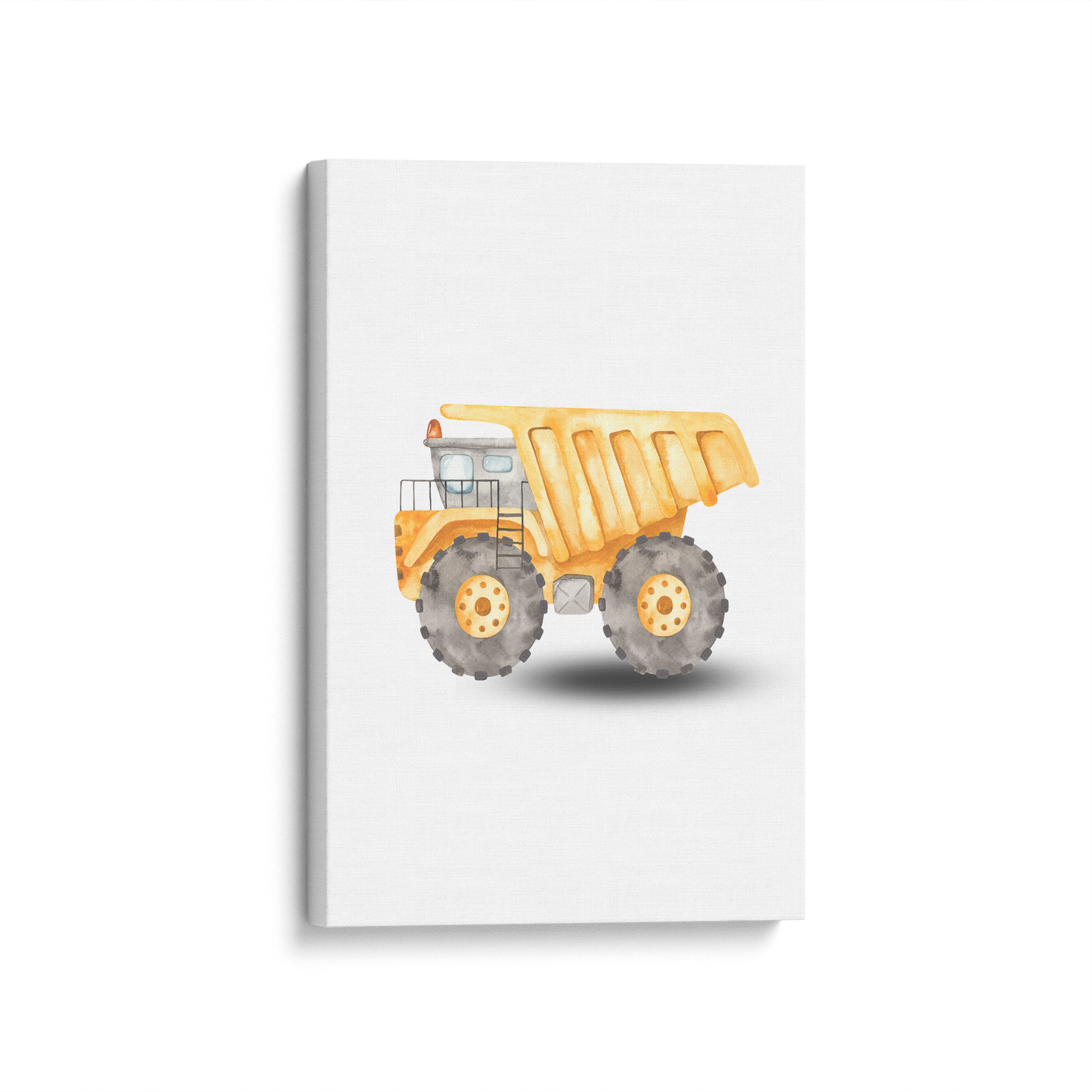 3-Piece Construction Vehicles Canvas Art Set - Dump Truck, Excavator & Bulldozer Wall Decor for Kids Room, Nursery & Playroom