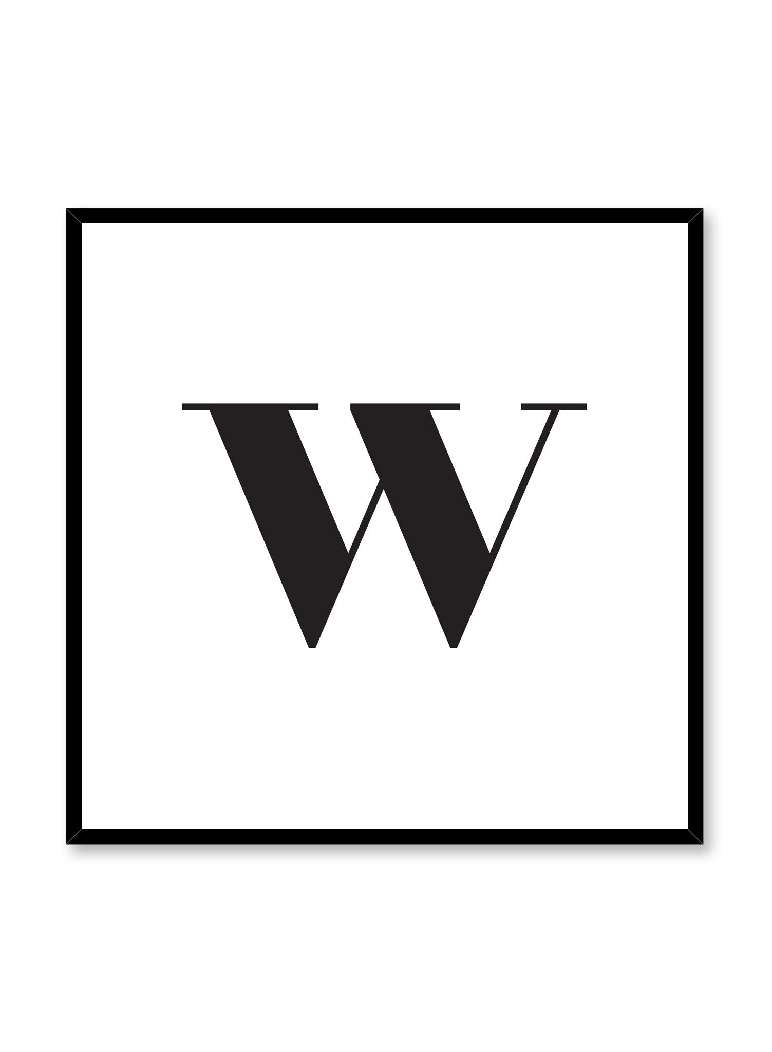 Lowercase Letter W Poster - Educational Alphabet Wall Art for Kids' Rooms & Classrooms - Perfect for Early Learning & Homeschooling Decor