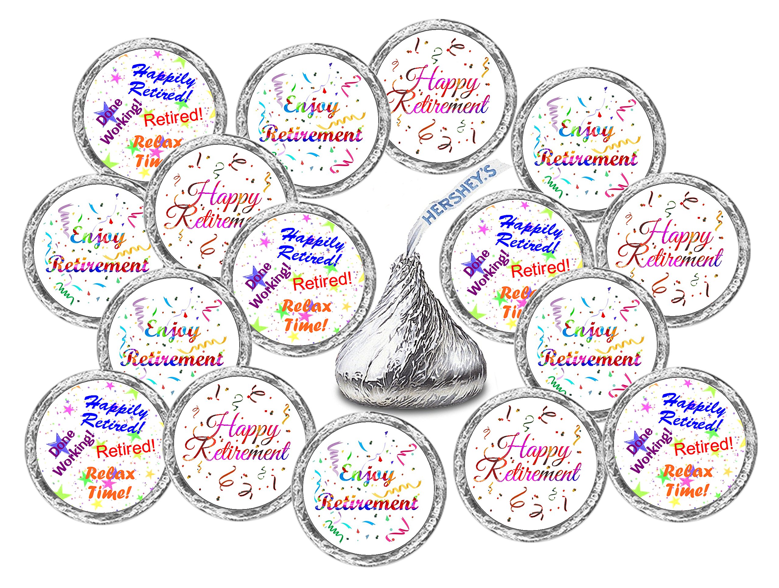324 Chocolate Drops Retirement Stickers - Happy Retirement Party Favors & Decorations - Perfect for Retirement Party Decor, Candy Buffets, Scrapbooking & Gift Wrapping