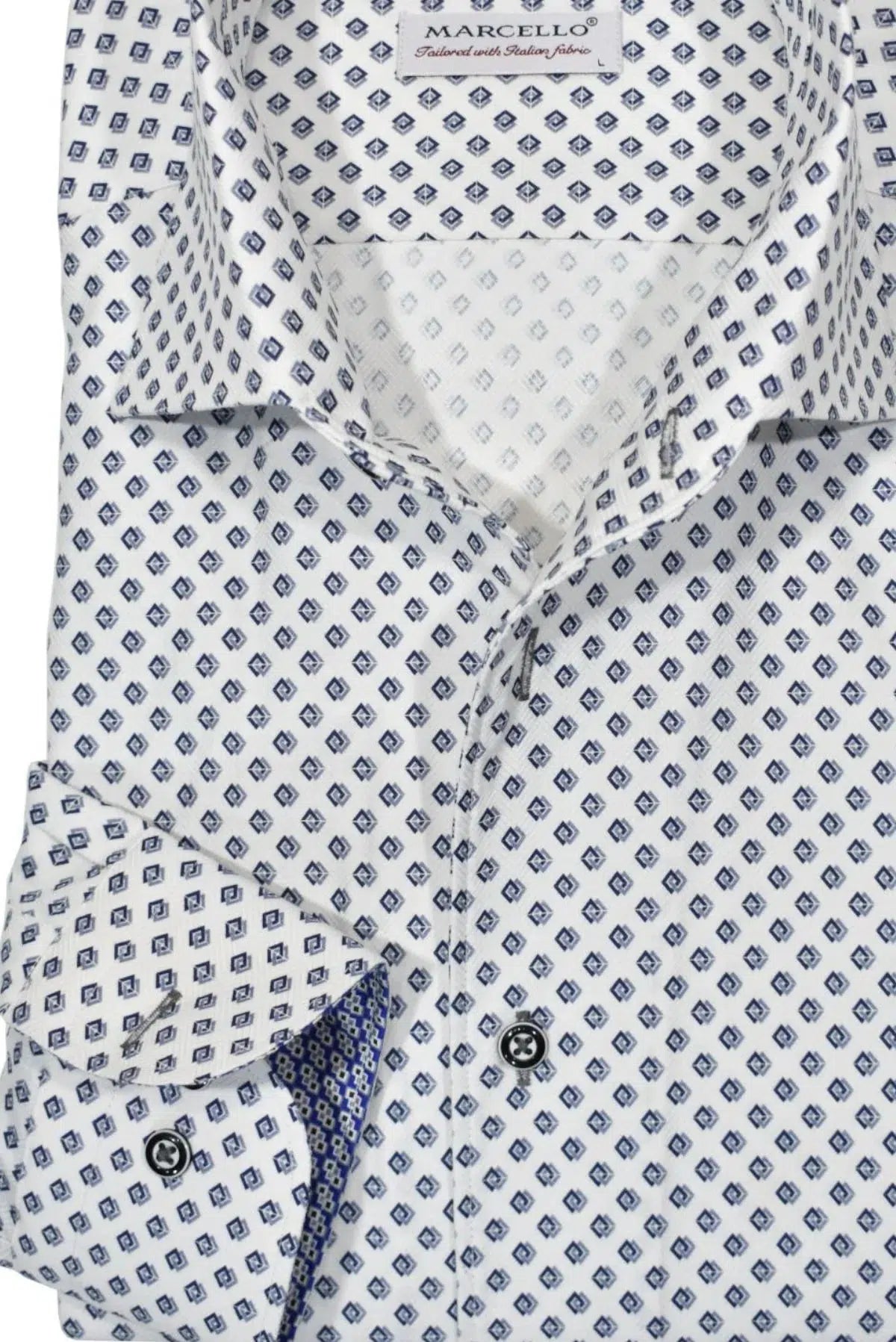 CMW711R Men's Casual Fashion Cotton Shirt in White - Perfect for Office Wear, Date Nights & Summer Outfits