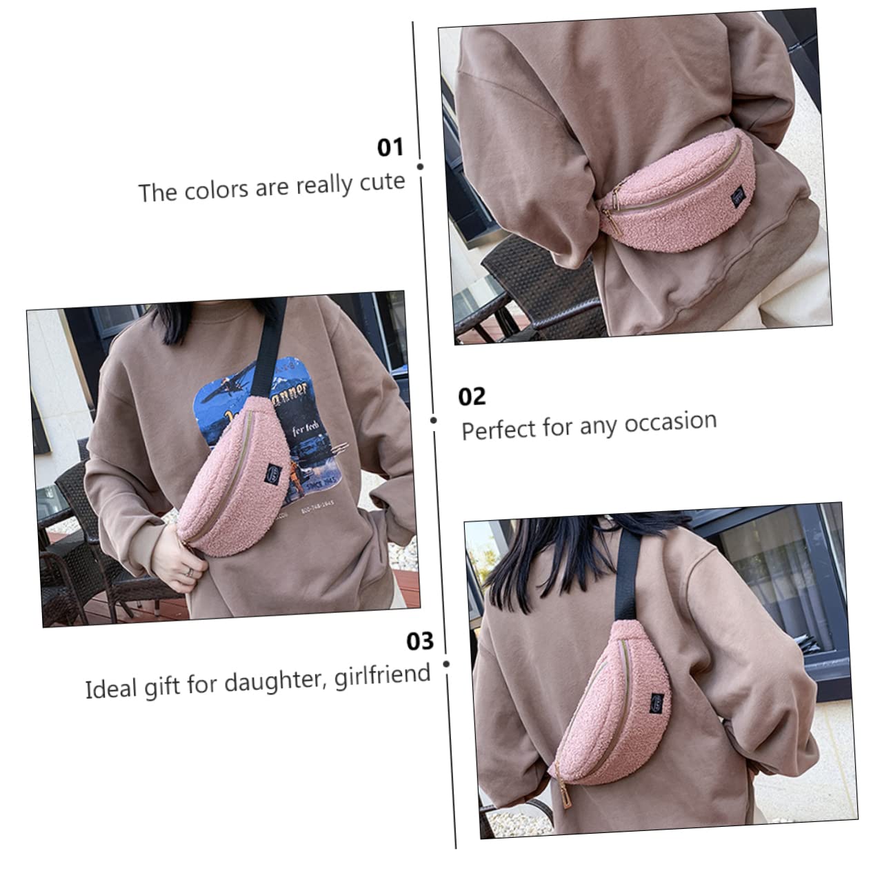 KOMBIUDA 1pc Portable Chest Bag - Adjustable Shoulder Strap Phone Pouch for Women | Fashion Fleece Crossbody Bag | Perfect Gift for Daughter, Girlfriend | Ideal for Travel, Shopping & Outdoor Activities
