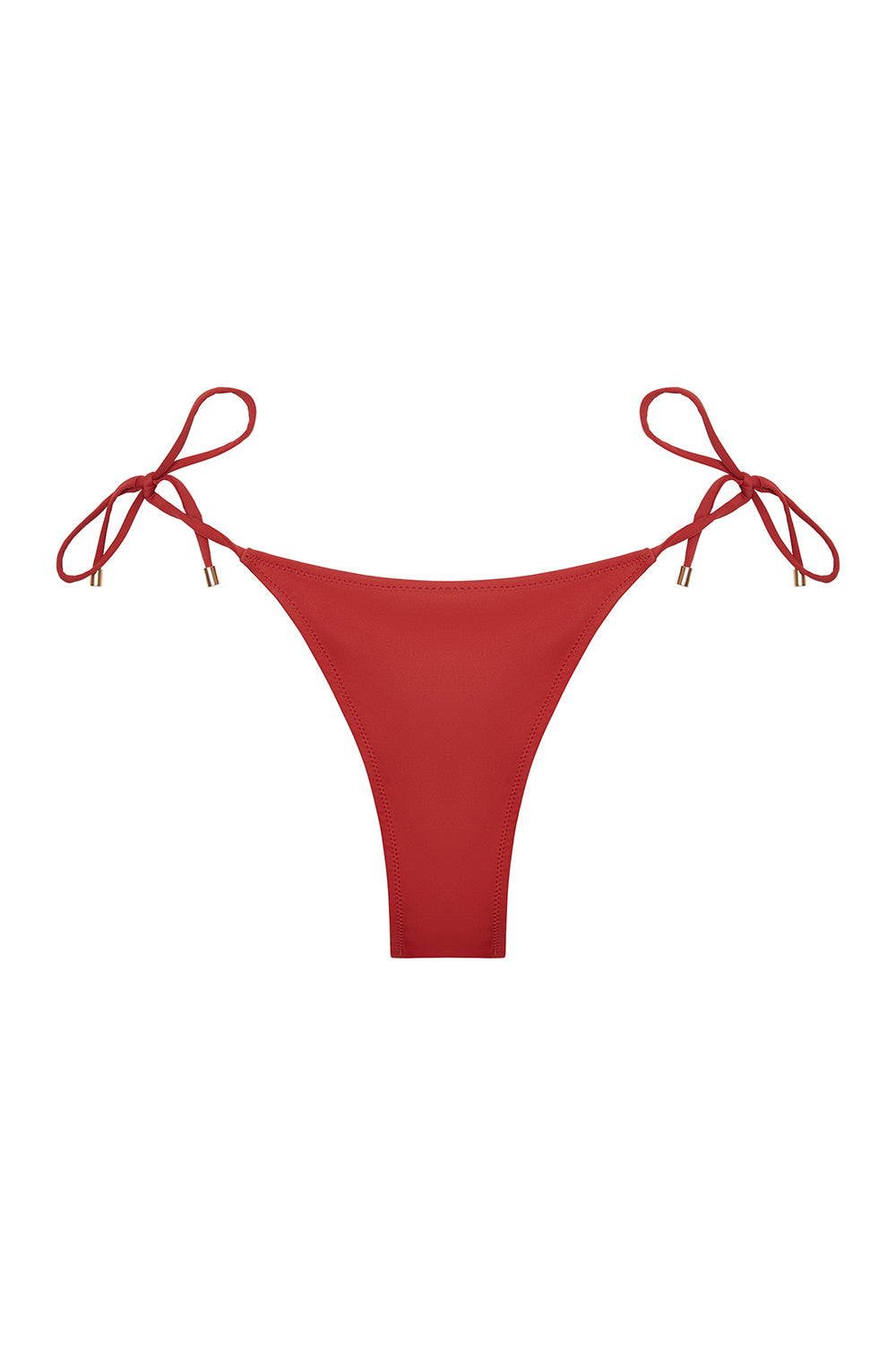 Terracotta Eco Compression Swim Bottoms with Gold Tips - Stylish & Sustainable Beachwear for Women | Perfect for Poolside, Vacations & Summer Getaways