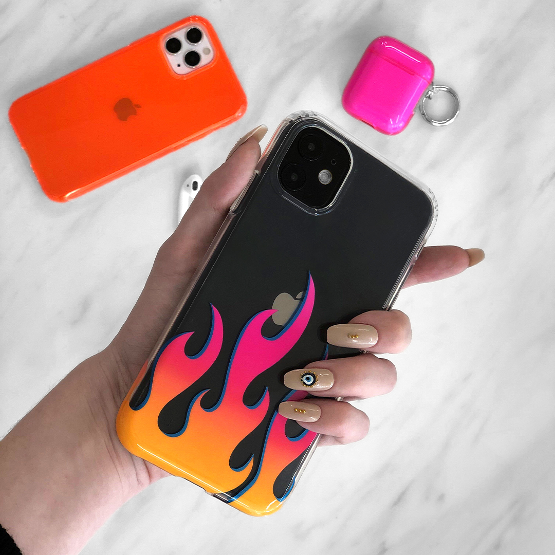 Flames Clear iPhone Case - Shockproof & Scratch-Resistant Protective Cover for iPhone [Model] - Perfect for Everyday Use, Travel & Outdoor Adventures