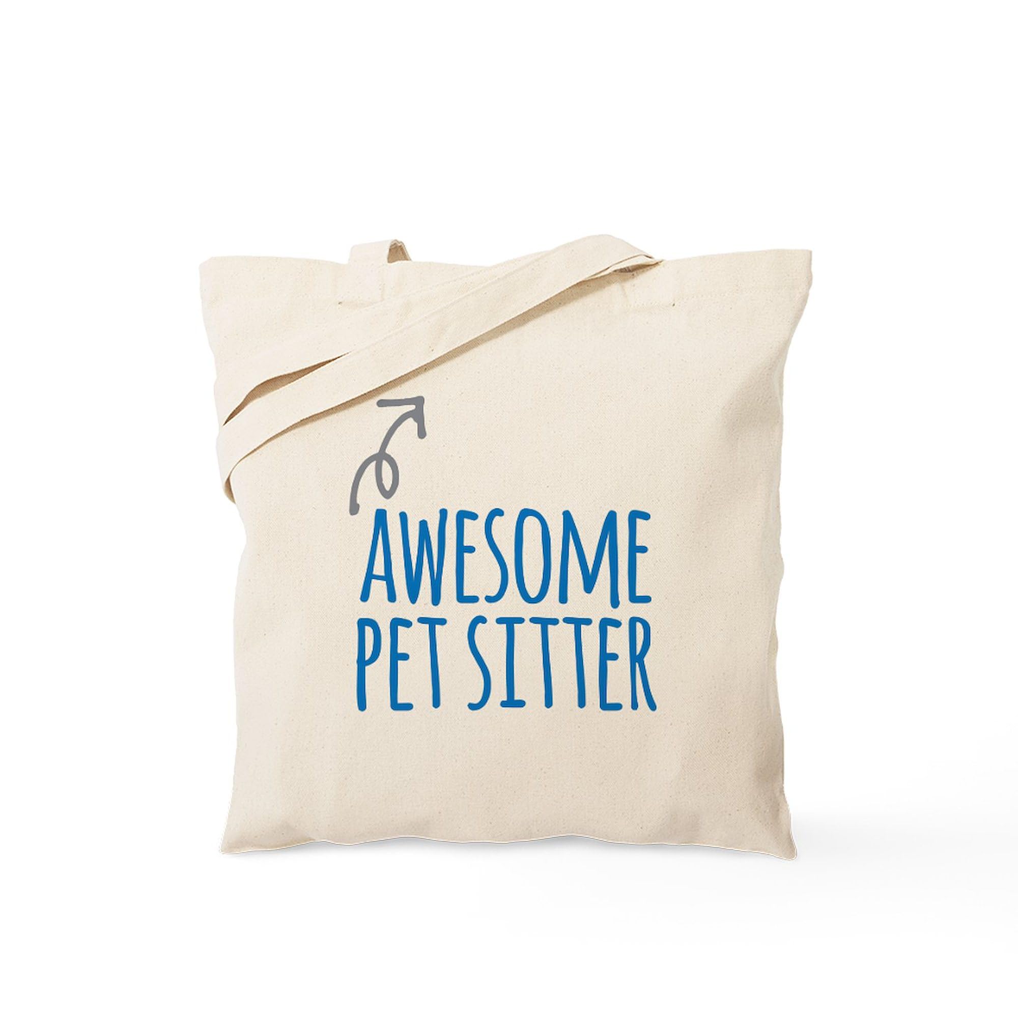 Awesome Pet Sitter Tote Bag - Natural Canvas Reusable Shopping Bag for Dog Walkers & Cat Lovers - Perfect for Groceries, Beach Trips & Pet Supplies