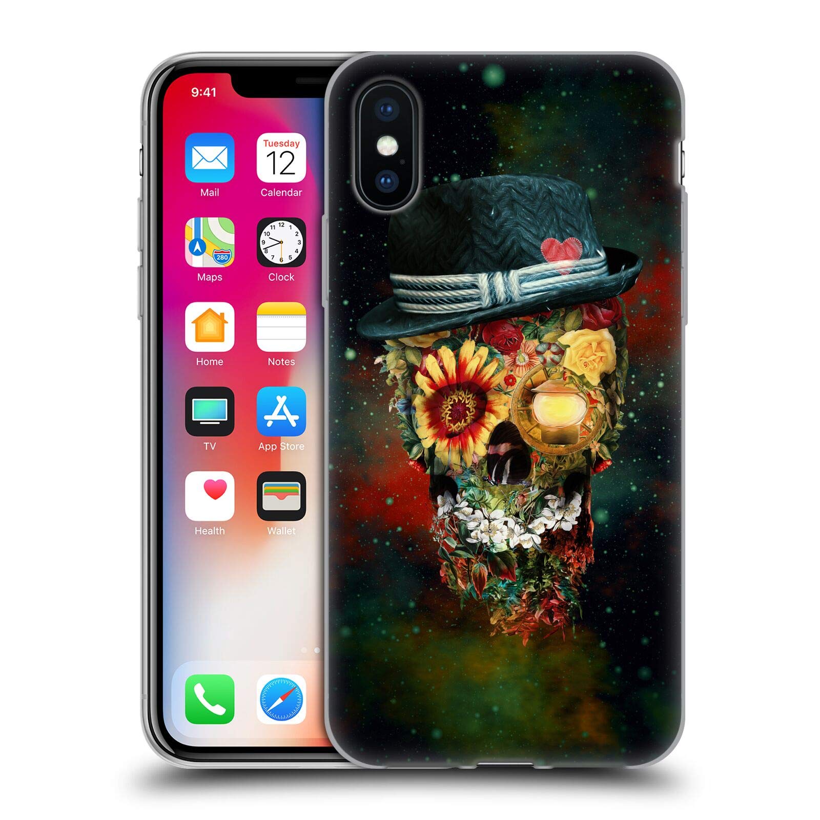 Officially Licensed Riza Peker Skull Lover Soft Gel Phone Case for Apple iPhone X/Xs - Durable Protective Cover with Unique Skull Design - Perfect for Everyday Use, Gifts & Skull Enthusiasts