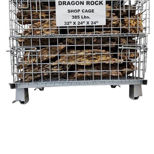 Lifegard Aquatics Dragon Ohko Rock Medium - Natural Aquarium Decoration with Steel Cage (440 Lbs Capacity) for Fish Tank, Terrarium & Zen Garden Landscaping