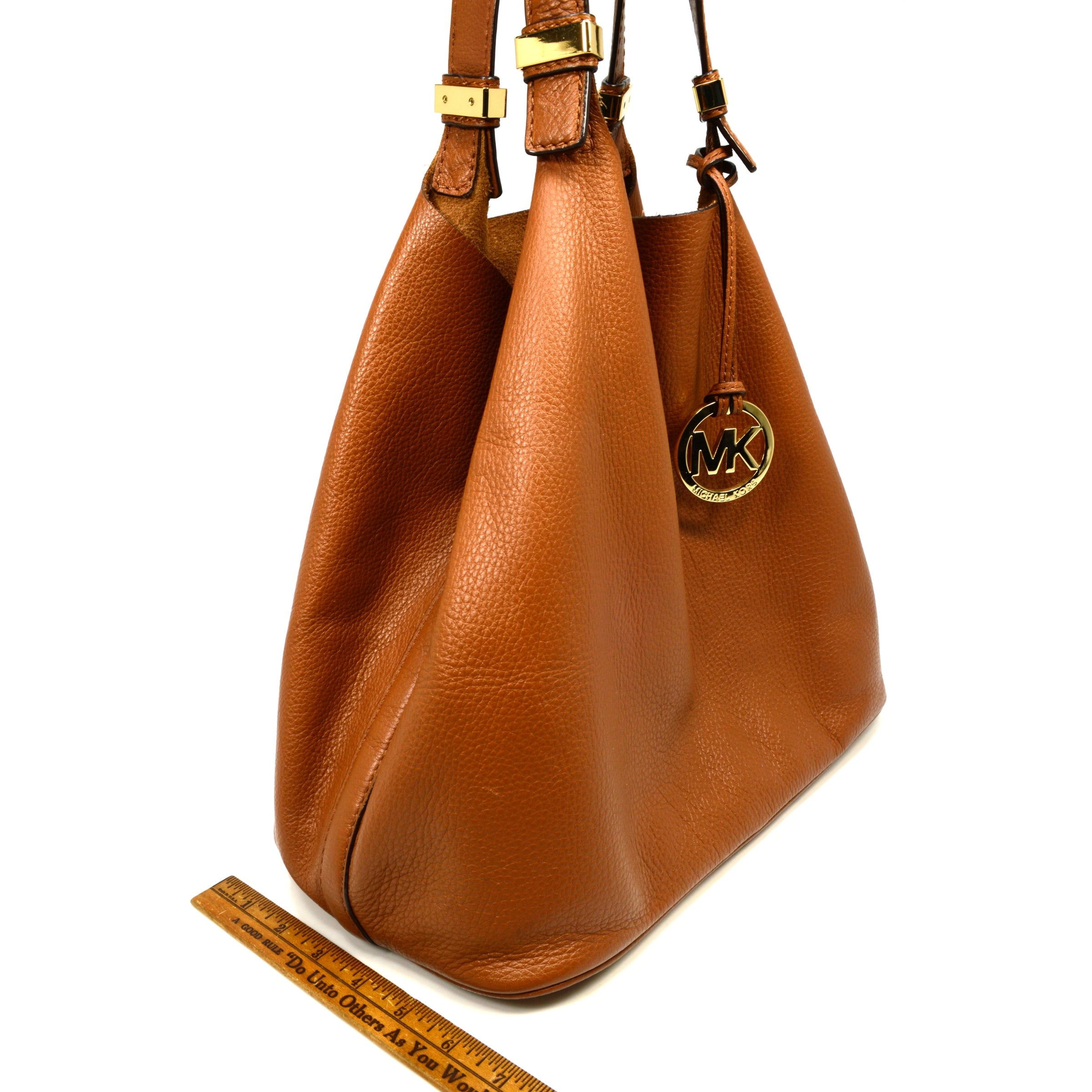 Pre-Owned MICHAEL KORS Colgate Leather Shoulder Tote Bag - Large Brown MK Handbag for Women | Perfect for Work, Travel & Everyday Use