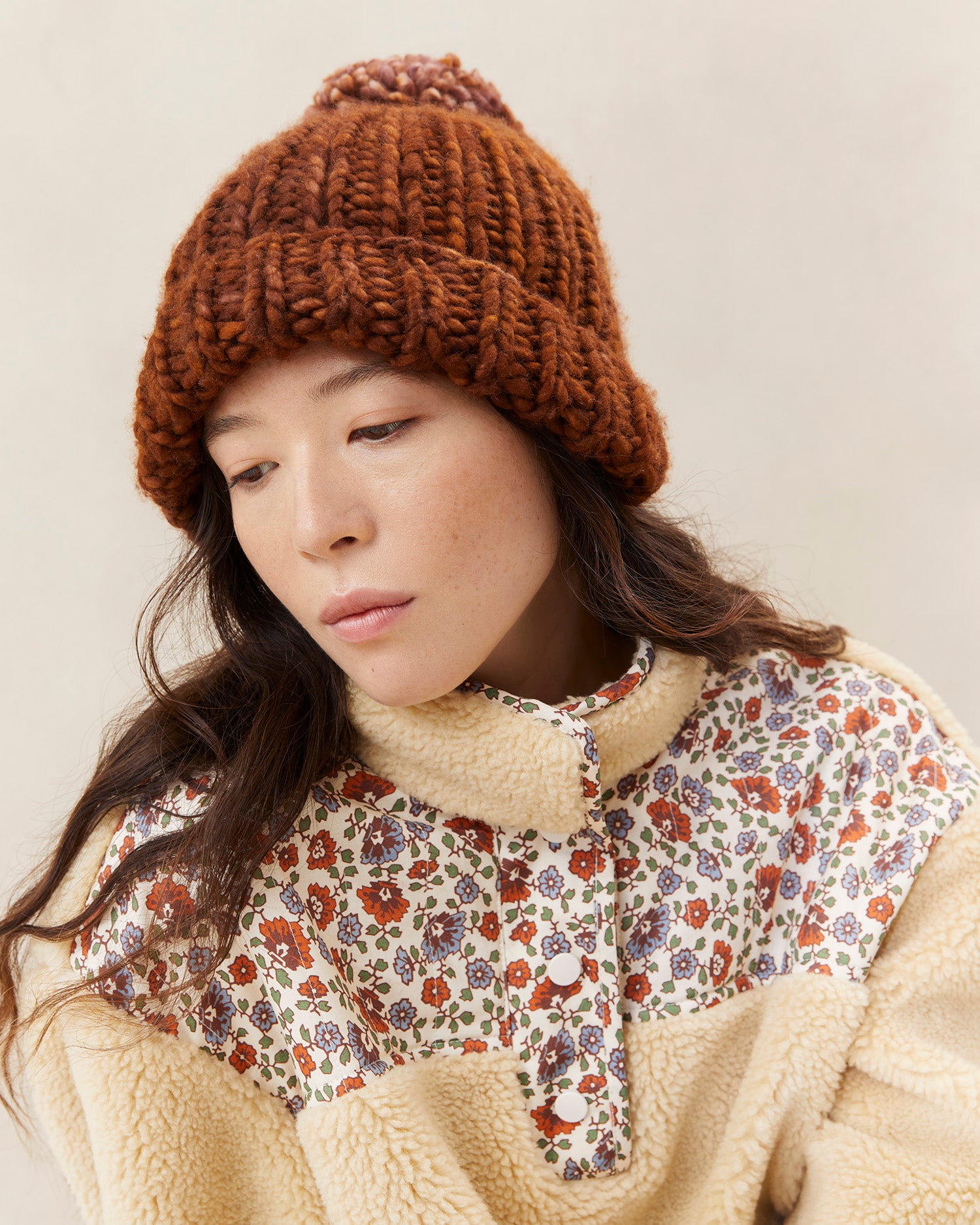 Ava Sienna Knit Pompom Beanie - Winter Warm Knitted Hat for Women - Perfect for Cold Weather, Outdoor Activities & Fashion Accessories