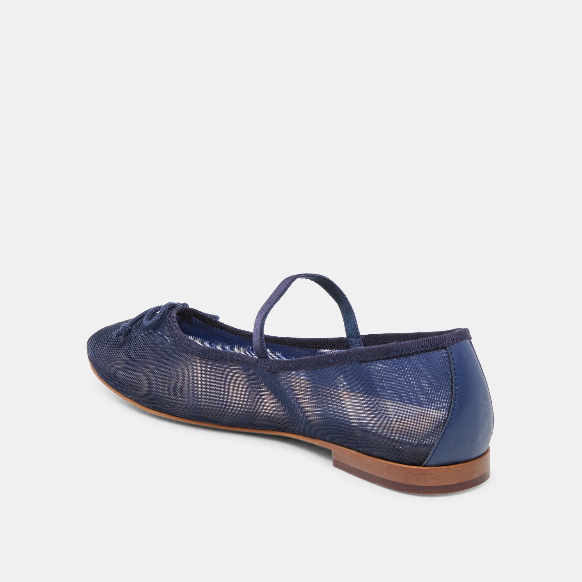 Cadel Women's Navy Mesh Ballet Flats - Comfortable Slip-On Shoes for Work, Casual & Dance
