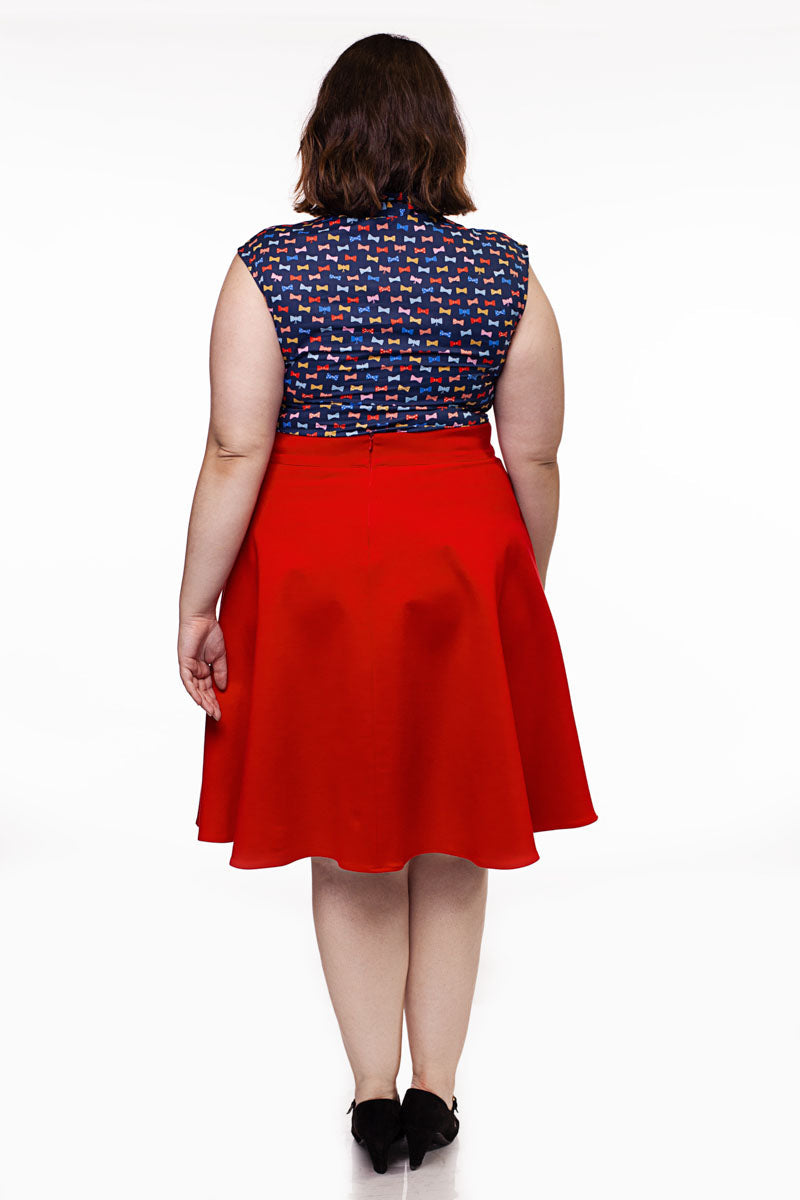 Charlotte Red Skirt for Women - Elegant A-Line Midi Skirt for Office, Party & Casual Wear | Perfect for Work, Date Night & Everyday Outfits