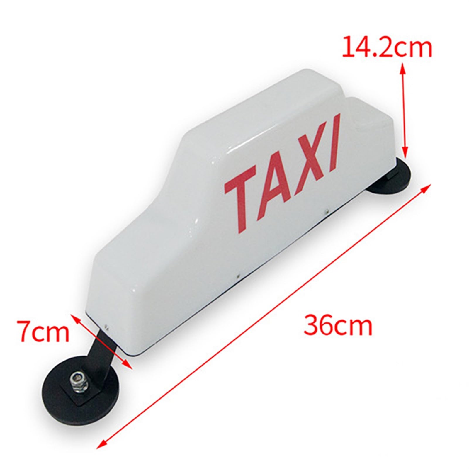 White Shell Magnetic Taxi Roof Light with 4 Auxiliary LED Lights - Waterproof Taxi Cab Sign for All Vehicles | Perfect for Taxis, Rideshares, and Commercial Vehicles