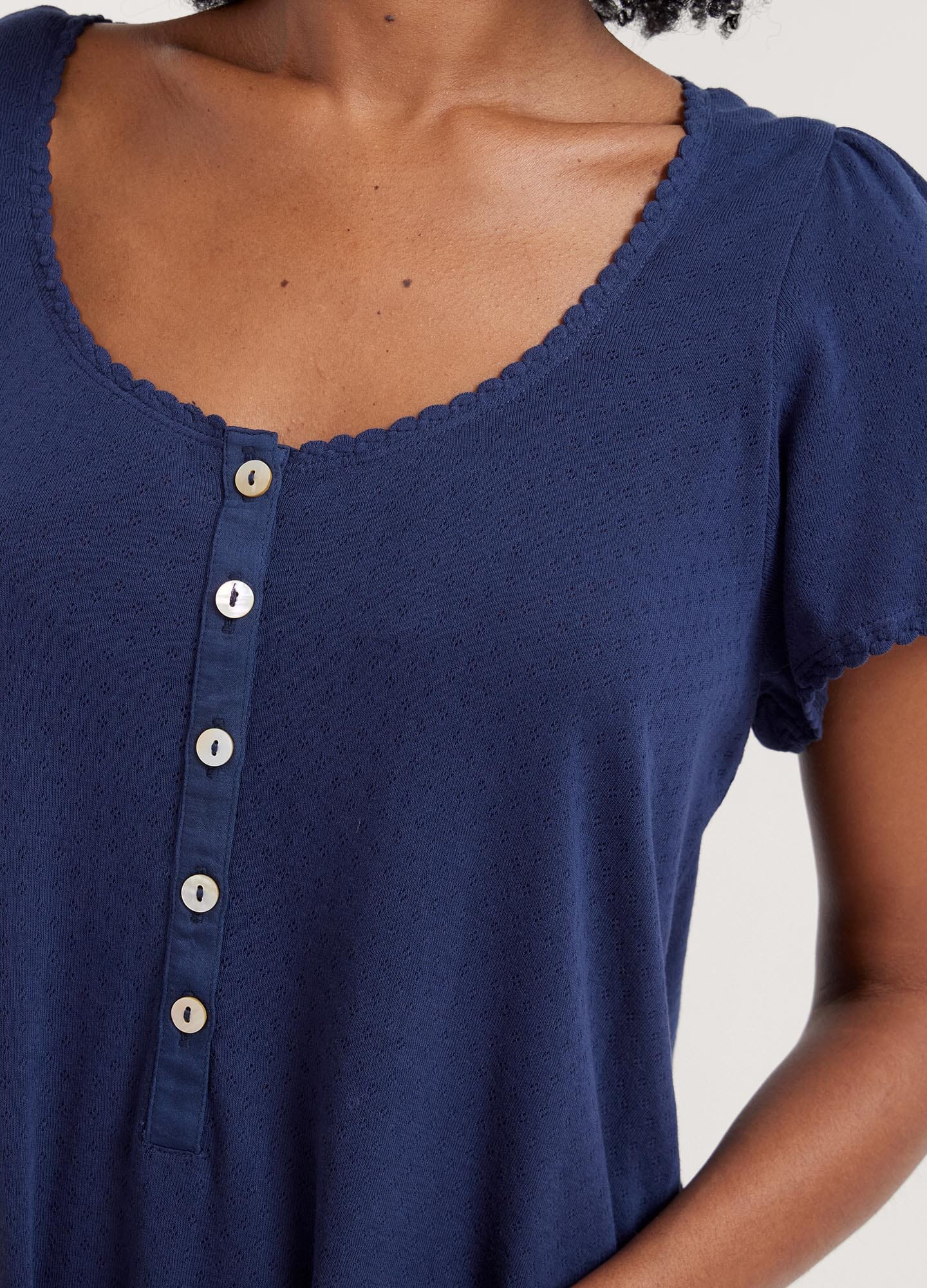 Luxury Pointelle Knit Nightgown for Women - Soft & Comfortable Sleepwear for Relaxing at Home or Travel