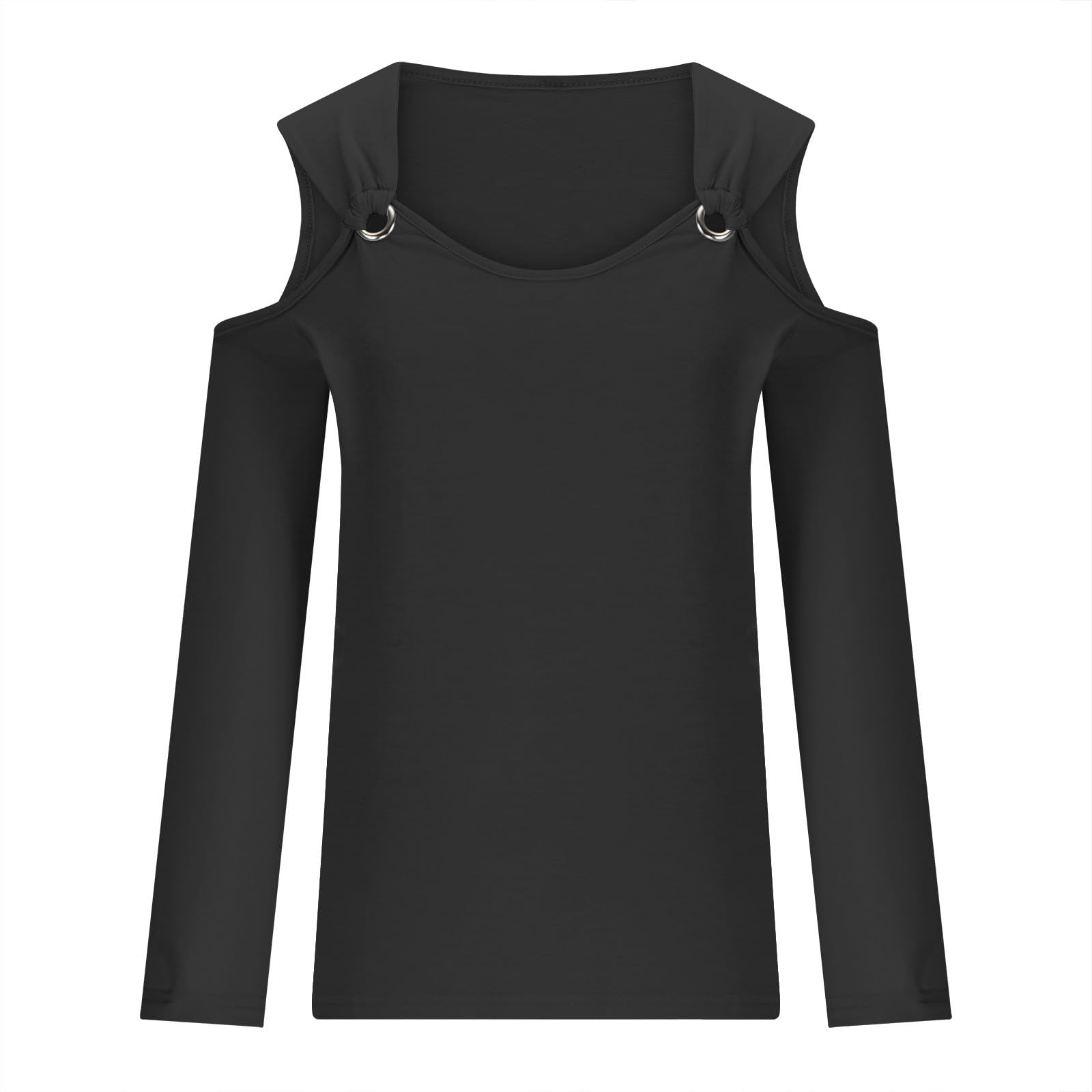 Women's Cold Shoulder Tops Long Sleeve V-Neck Shirts - Sexy Casual Cut-Out Shoulder Blouse for Party, Date Night & Office Wear
