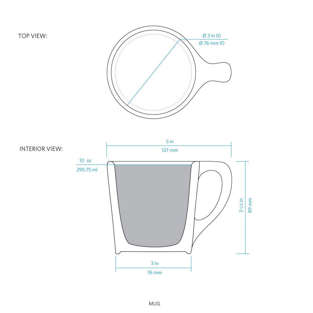 Premium notNeutral LINO 10 oz Porcelain Coffee Mugs - Specialty Espresso Cups for Latte, Cappuccino & Tea - Durable Commercial-Grade Set of 4 in Dark Gray - Perfect for Home, Café & Restaurant Use