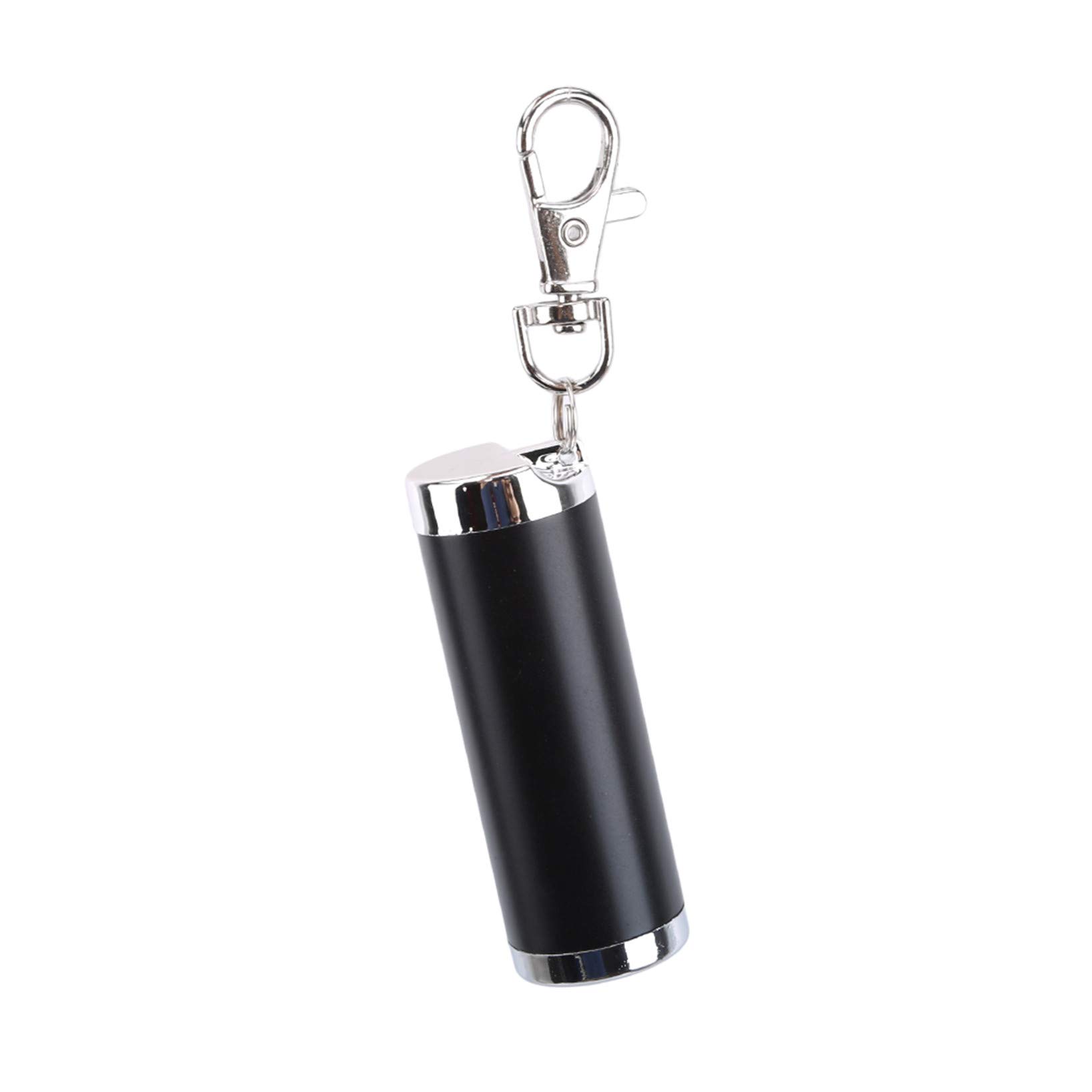 Portable Mini Pocket Ashtray with Keychain - Compact Outdoor Travel Ashtray for Smokers, Camping, Hiking & Car Use - Black
