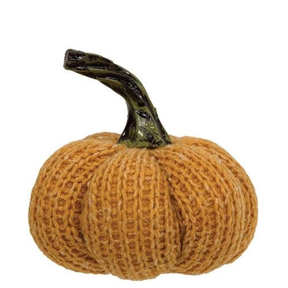 Orange Knit Pumpkin Small - Fall Home Decor, Thanksgiving Table Centerpiece, Autumn Harvest Decoration for Mantel, Shelf, and Party