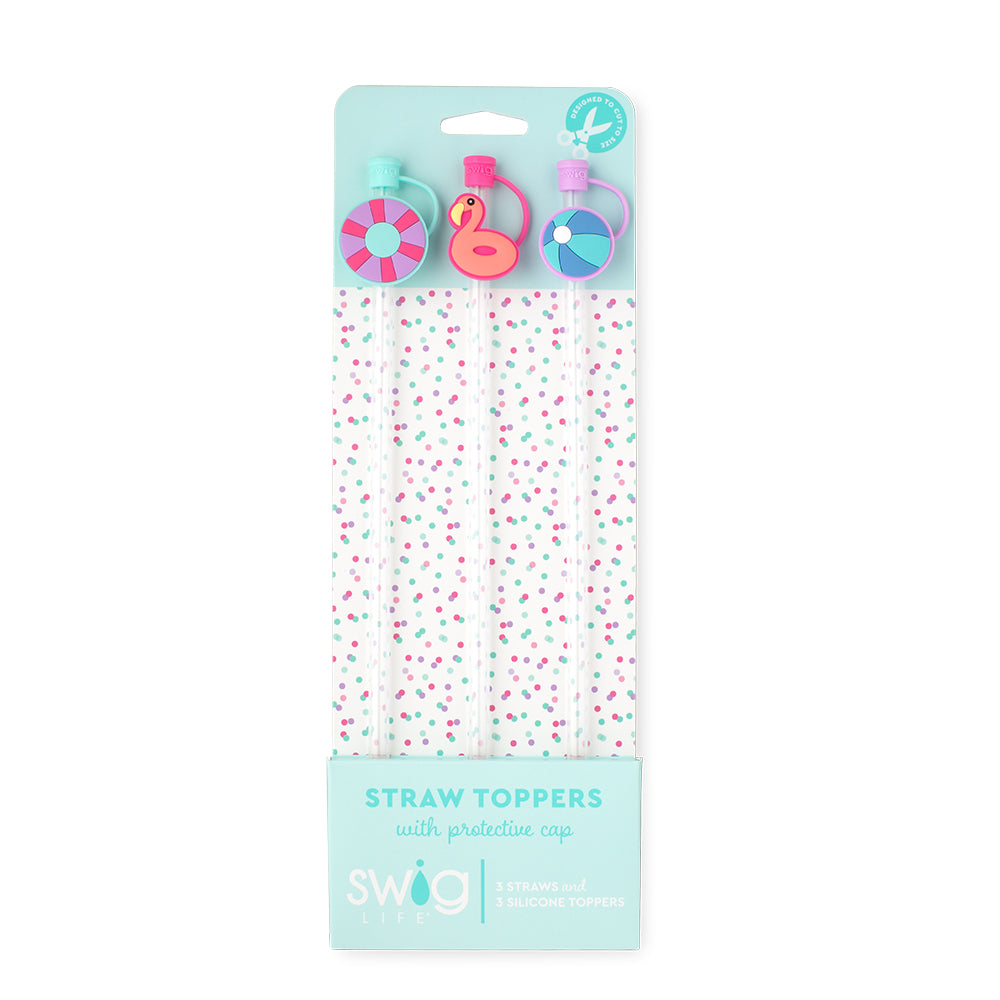 Errbody In The Pool Straw Topper Set - Fun Pool Party Accessories for Summer Drinks, Cups & Cocktails - Perfect for Beach Parties, BBQs & Summer Gatherings