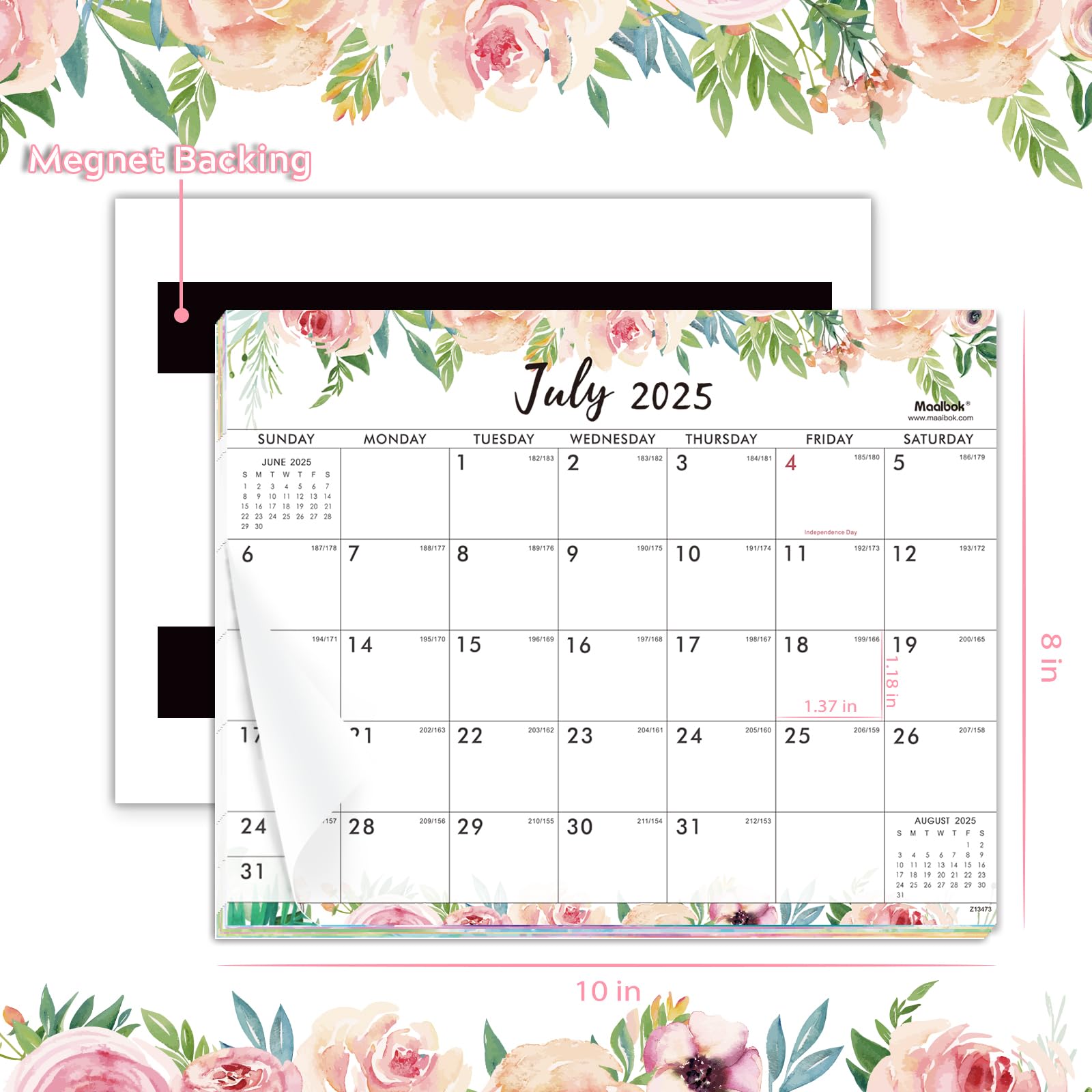 2025-2026 Magnetic Refrigerator Calendar - 18-Month Planner from July 2025 to December 2026 | 8