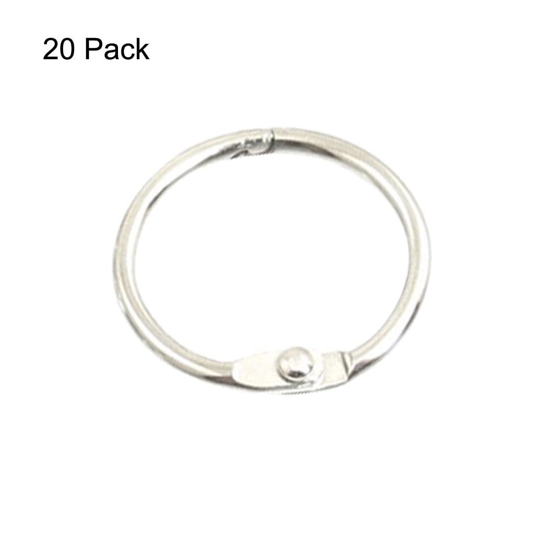 uxcell 1 Inch Loose Leaf Binder Rings (20 Pack) - Silver Metal Book Rings for Scrapbooking, Office Supplies & Keychains | Perfect for Organizing Documents, DIY Projects & Home Office Use
