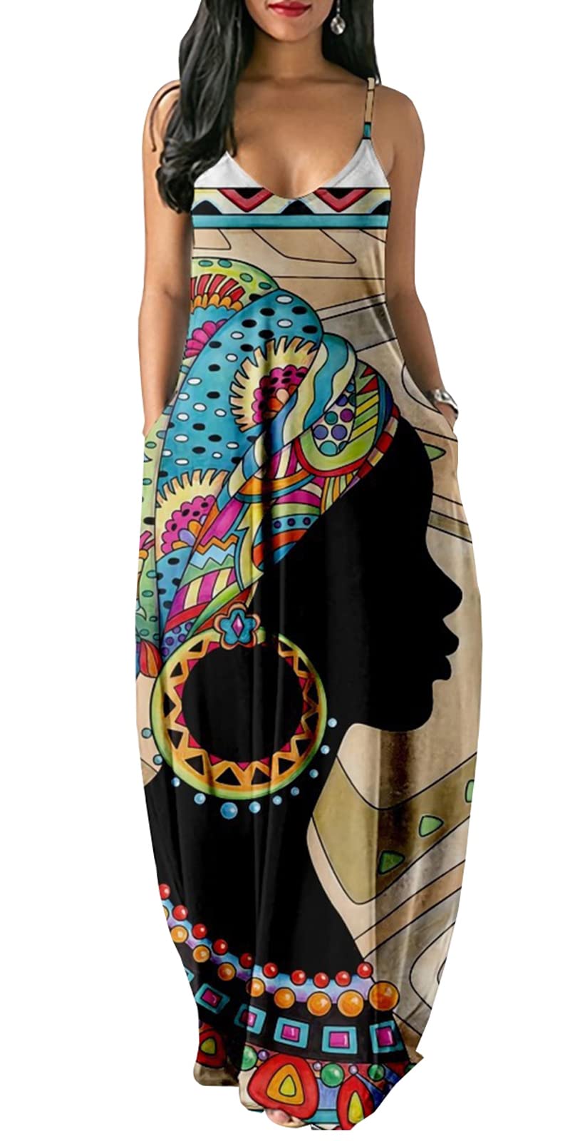 Women's Summer Casual Maxi Dresses - Loose Sleeveless Plus Size Floor Length Sundress with Pockets | Perfect for Beach Vacations, Outdoor Parties & Everyday Wear