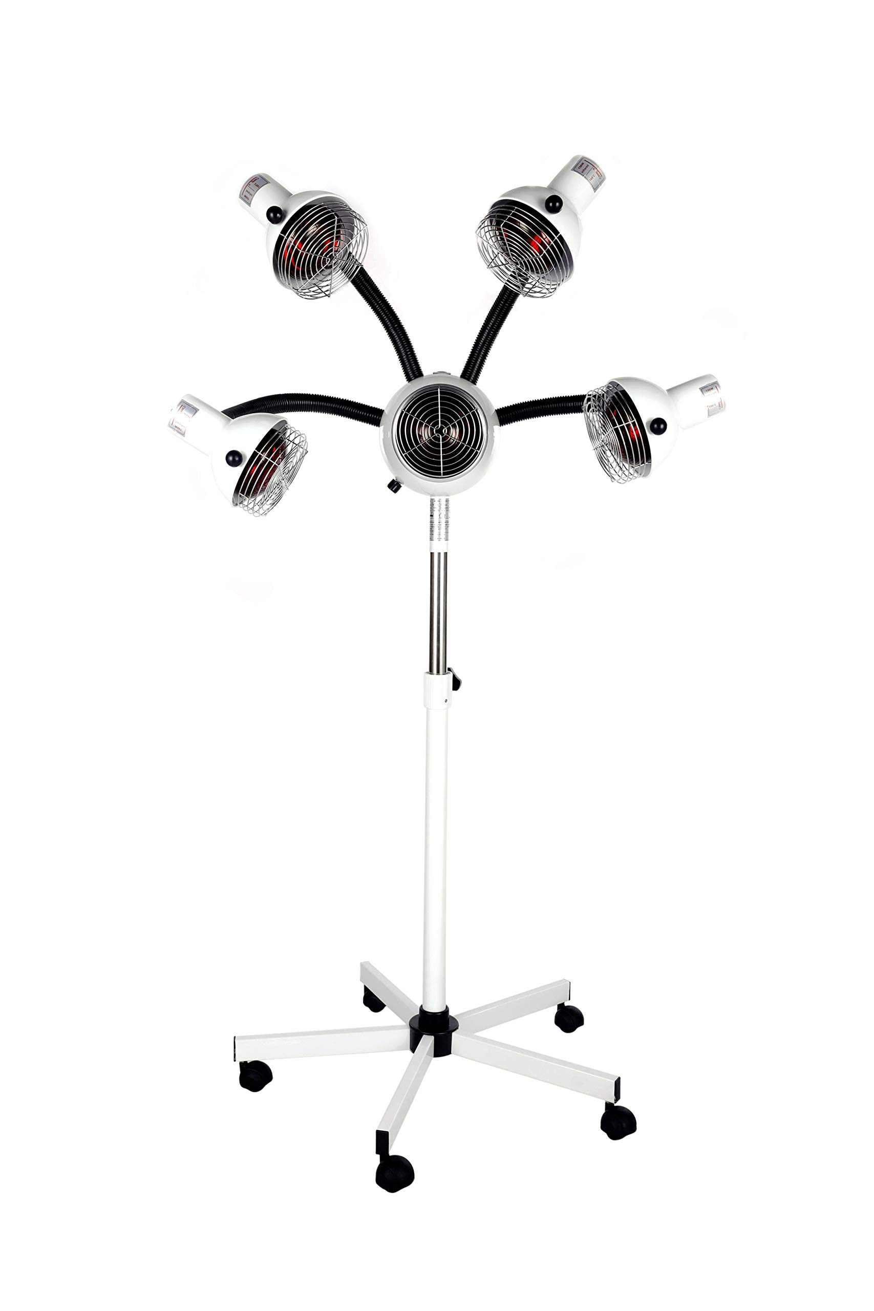Professional 5 Red Light Infrared Lamp for Hair Salon - Hair Color Processor & Dryer with Rolling Base | Perfect for Hairdressing, Coloring, and Styling Treatments