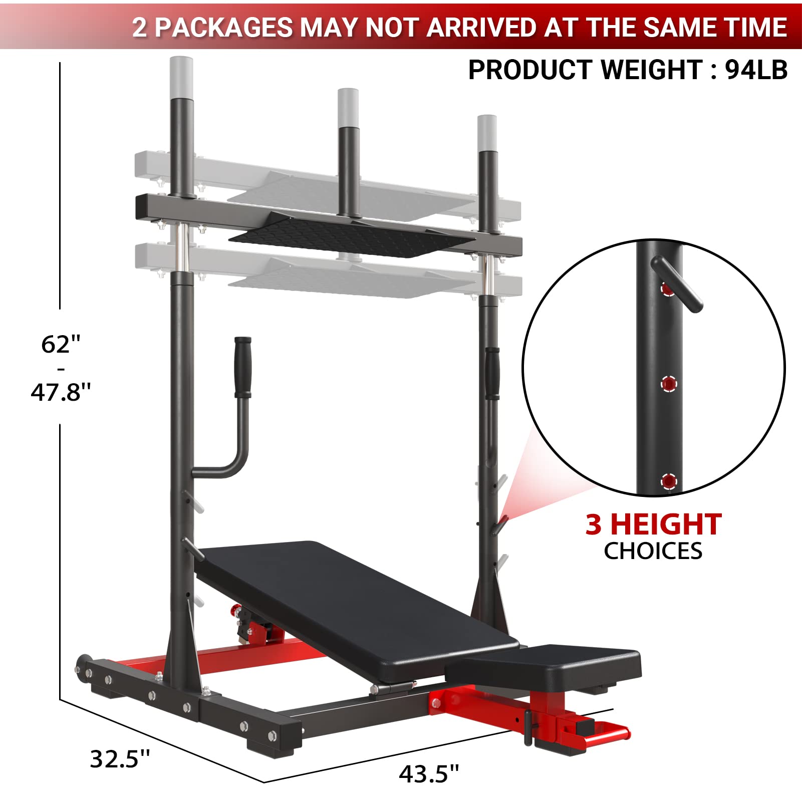 GMWD Vertical Leg Press Machine for Home Gym - Heavy Duty Leg Strength Training Equipment with Linear Bearing | Lower Body Workout Machine for Squats, Leg Press & Strength Building